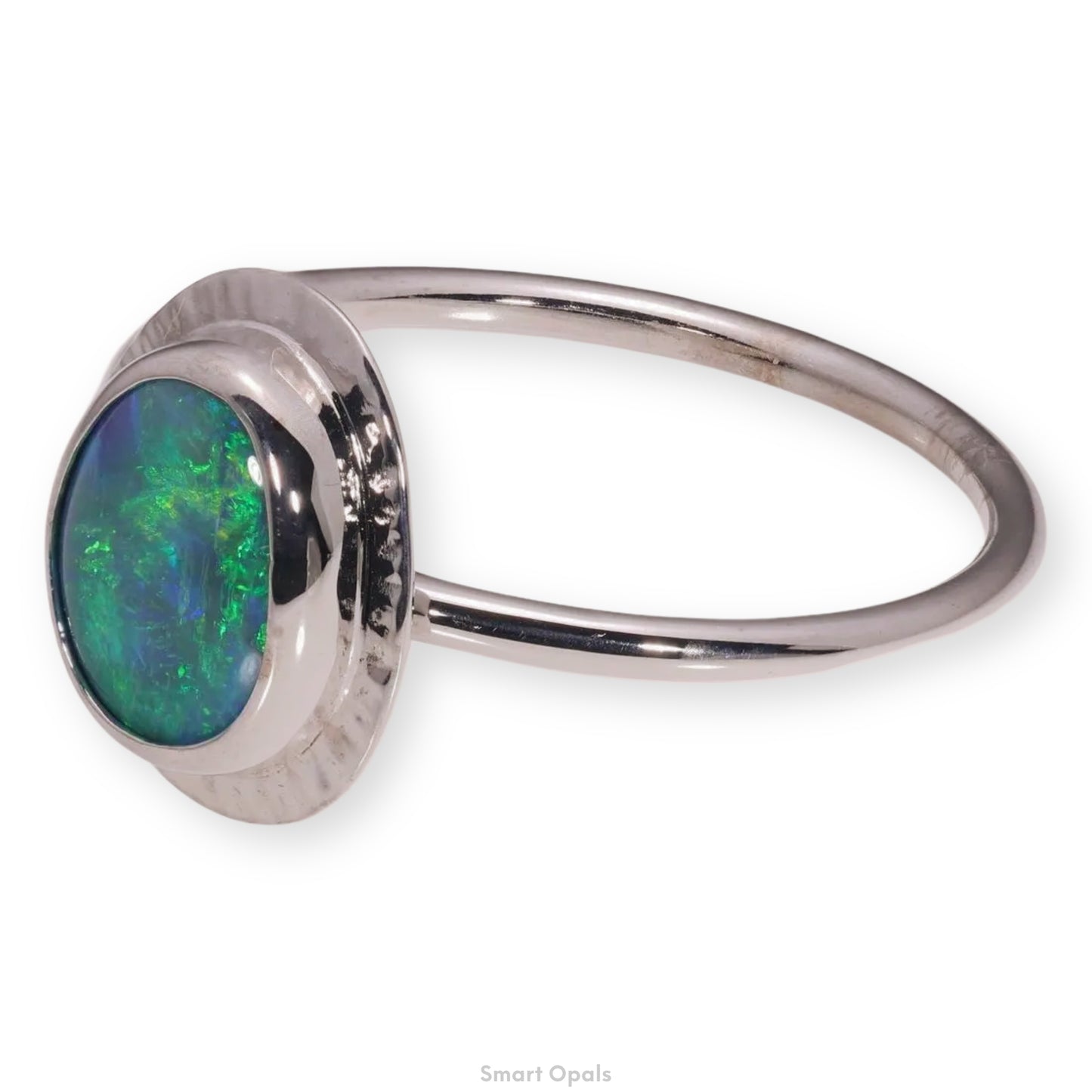 Atoll Lightning Ridge Opal 14K White Gold Ring 26742
