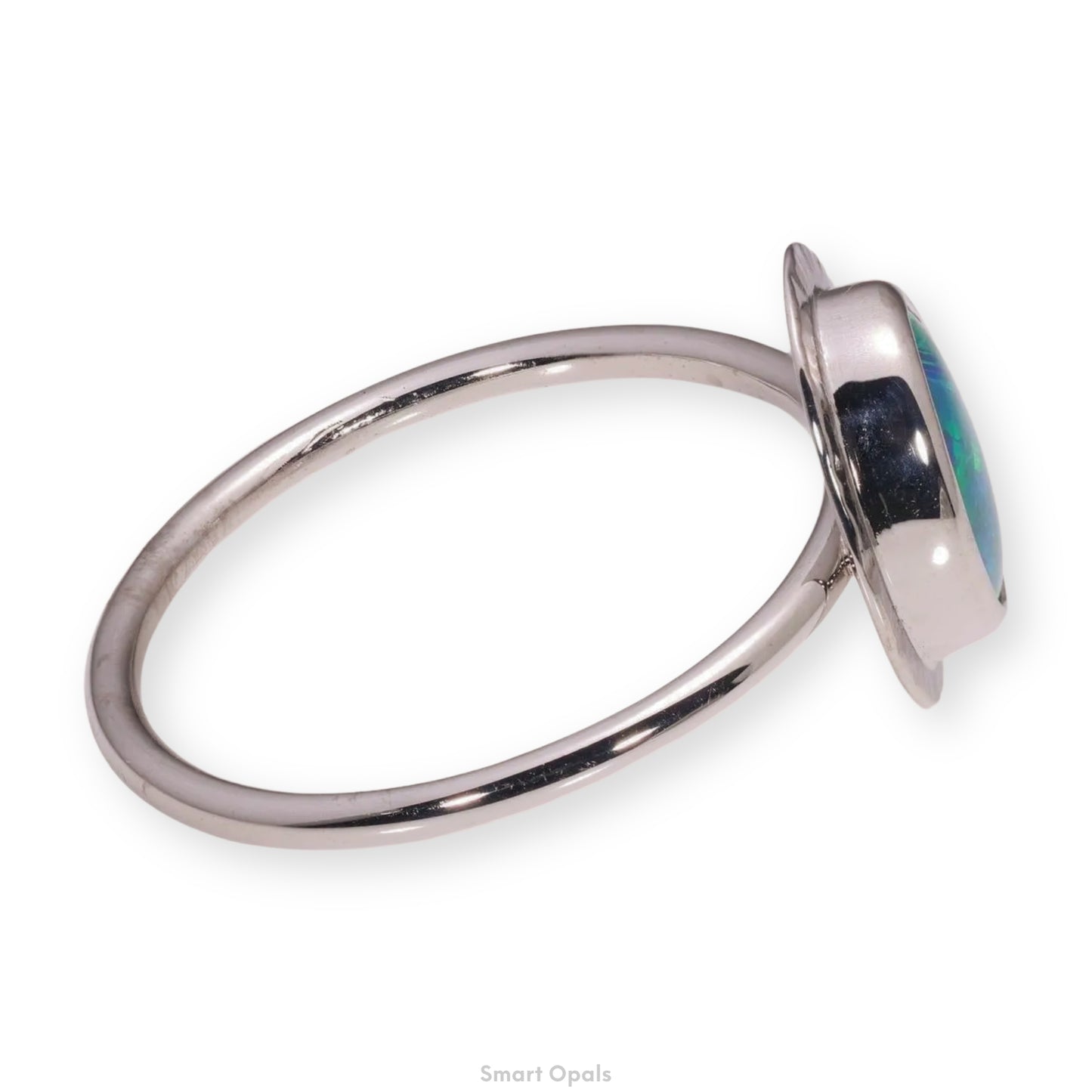 Atoll Lightning Ridge Opal 14K White Gold Ring 26742