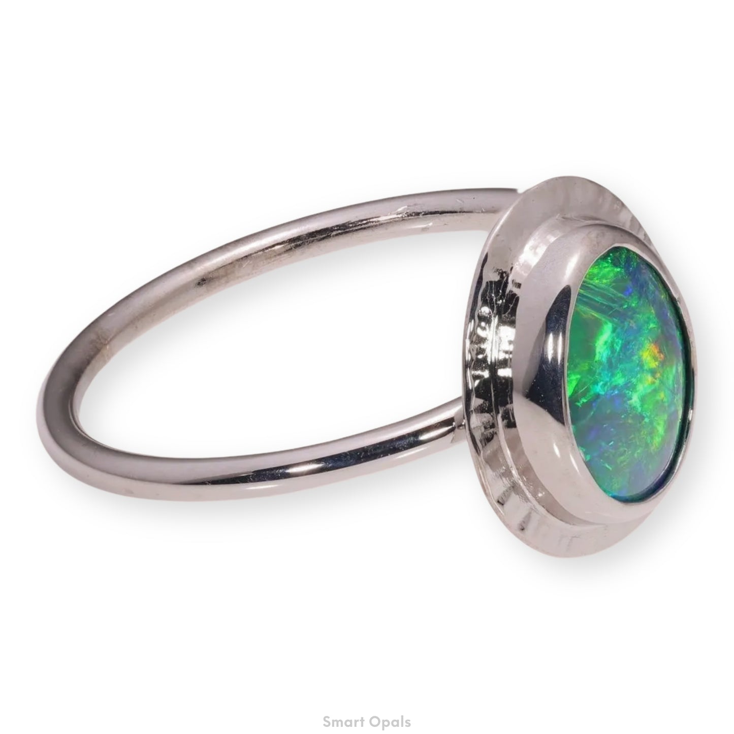 Atoll Lightning Ridge Opal 14K White Gold Ring 26742