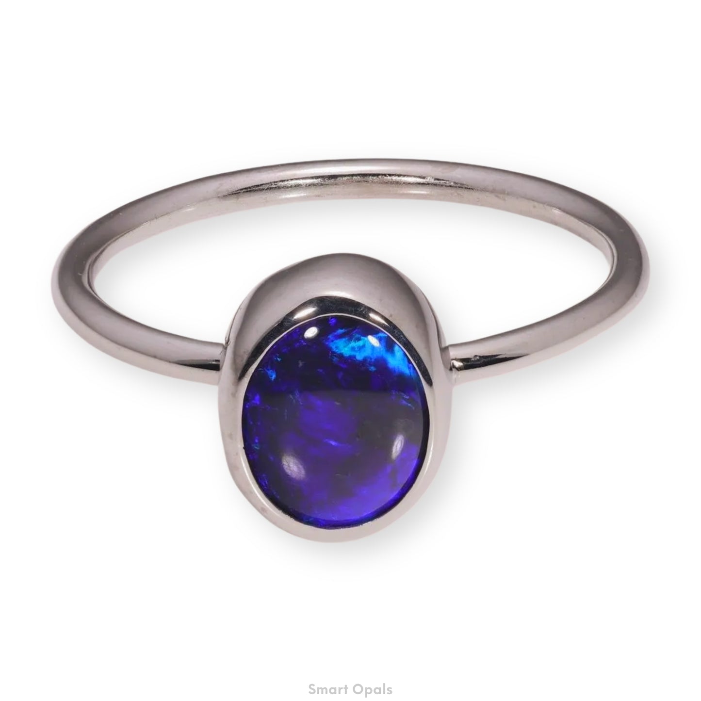 Atoll Lightning Ridge Opal 14K White Gold Ring 27433