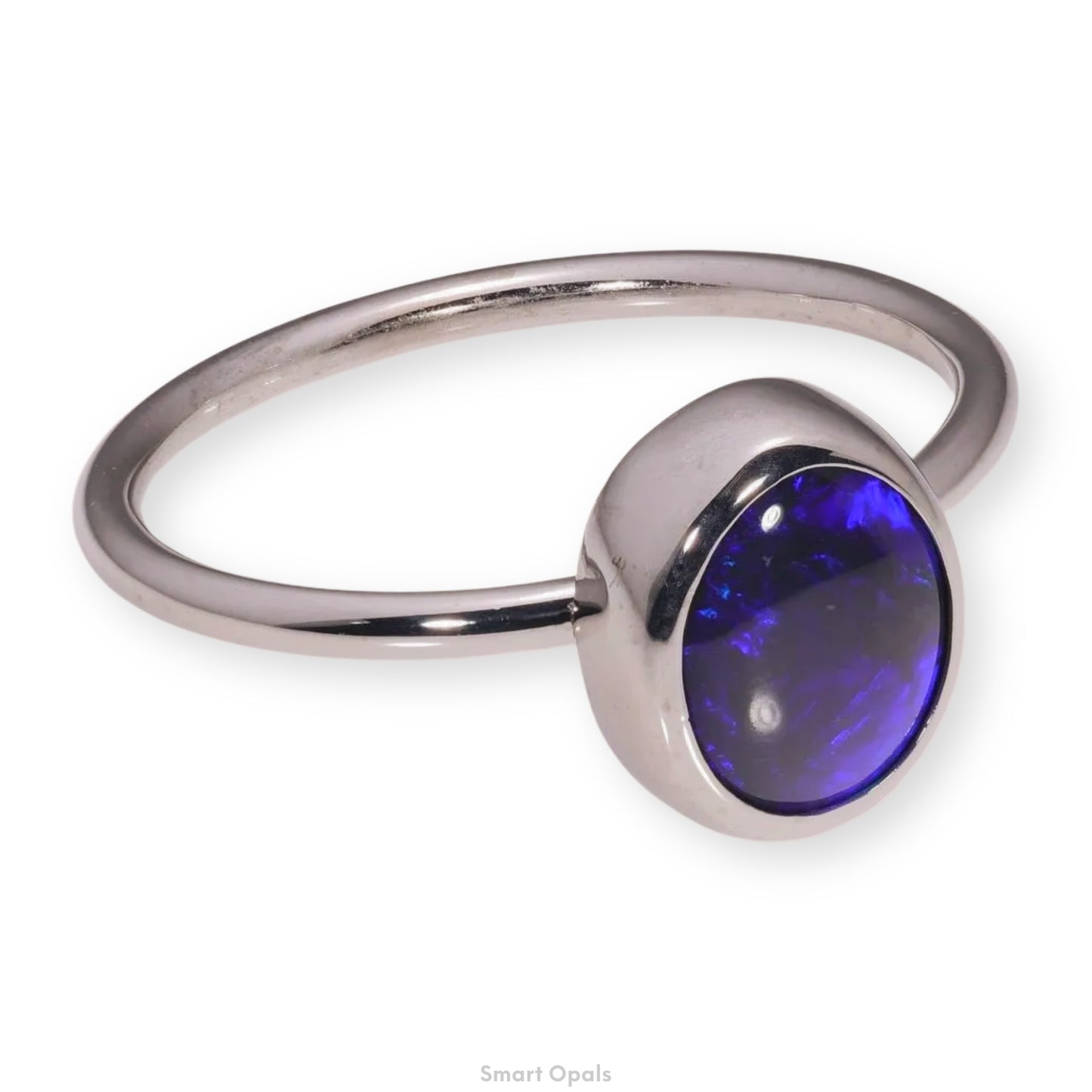 Atoll Lightning Ridge Opal 14K White Gold Ring 27433