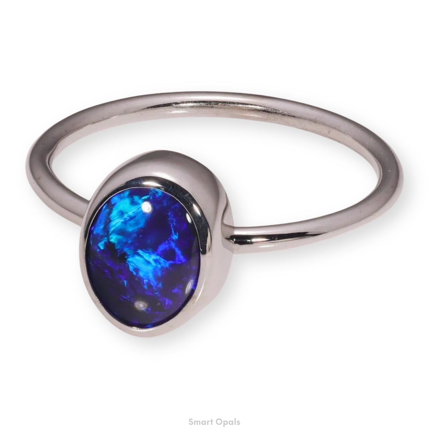 Atoll Lightning Ridge Opal 14K White Gold Ring 27433