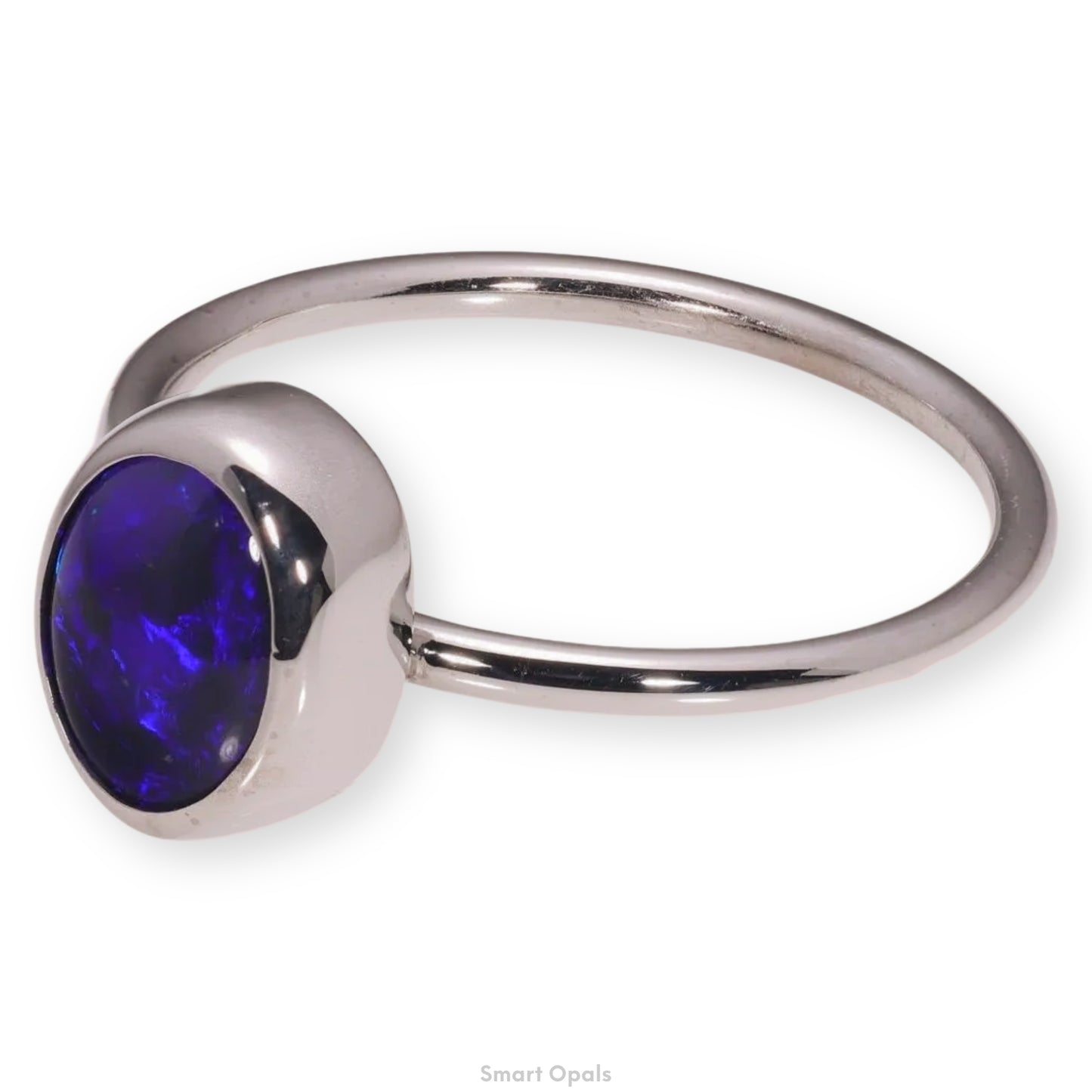 Atoll Lightning Ridge Opal 14K White Gold Ring 27433