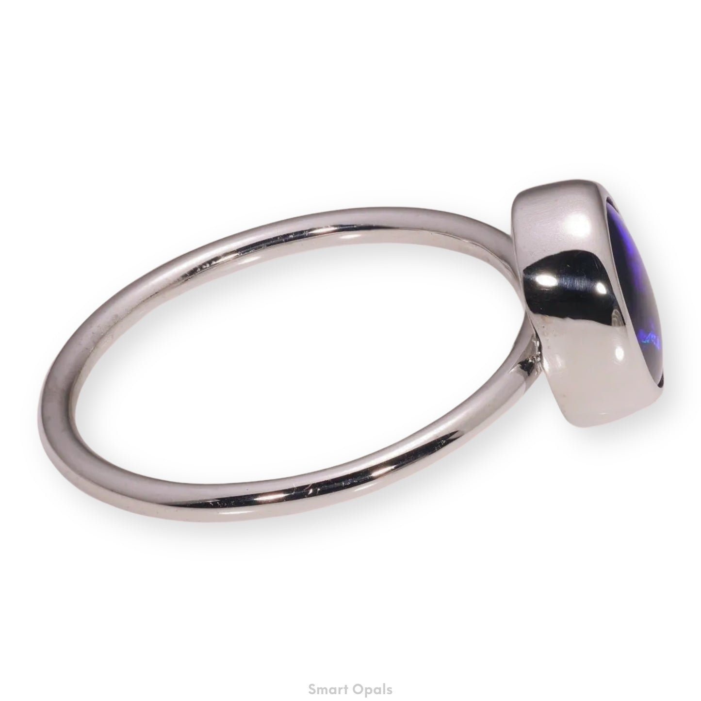 Atoll Lightning Ridge Opal 14K White Gold Ring 27433
