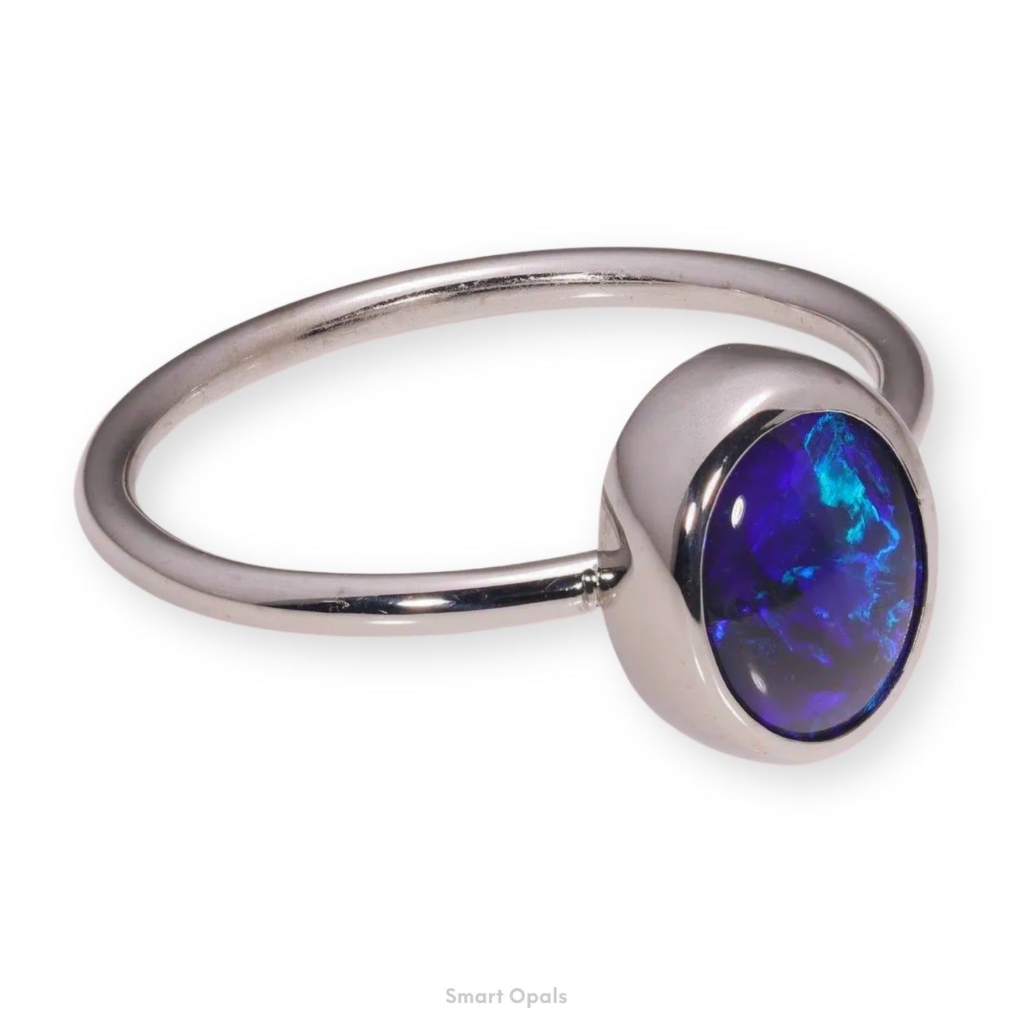 Atoll Lightning Ridge Opal 14K White Gold Ring 27433