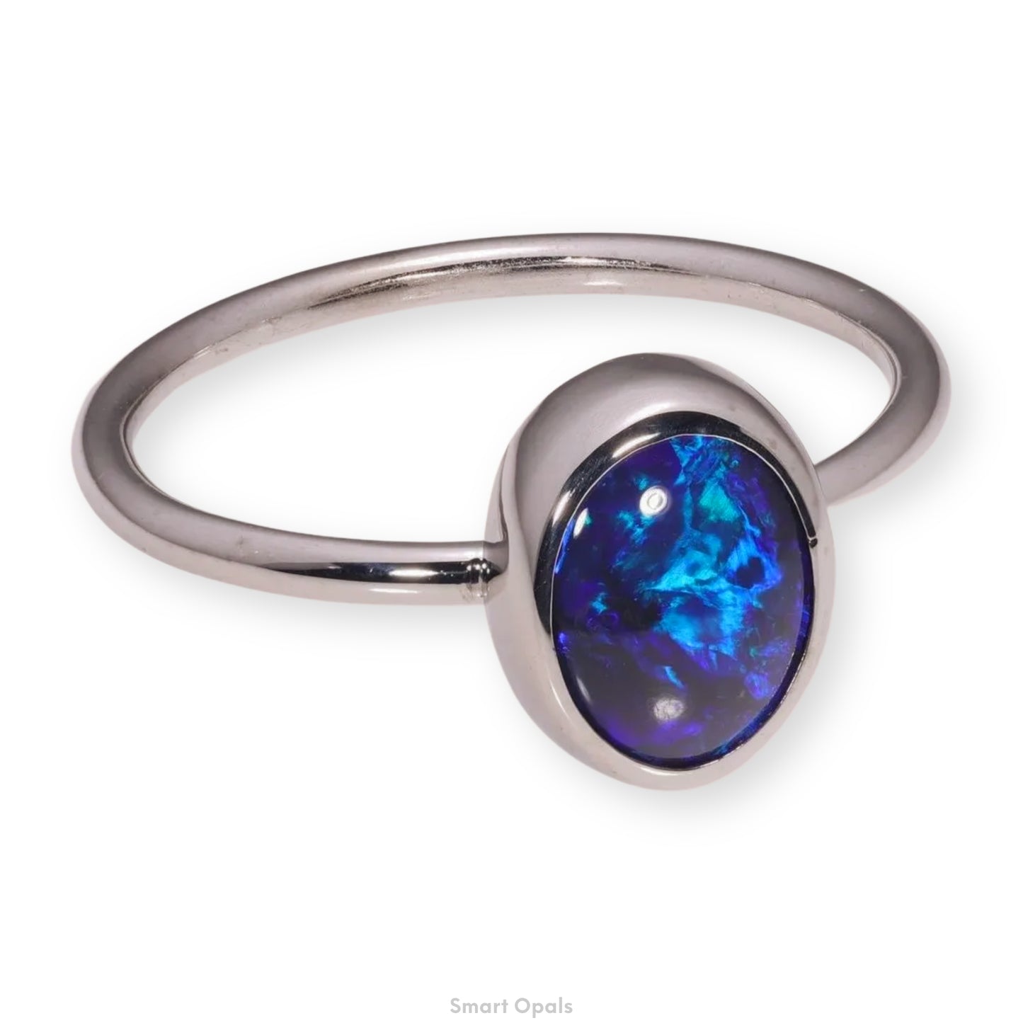 Atoll Lightning Ridge Opal 14K White Gold Ring 27433