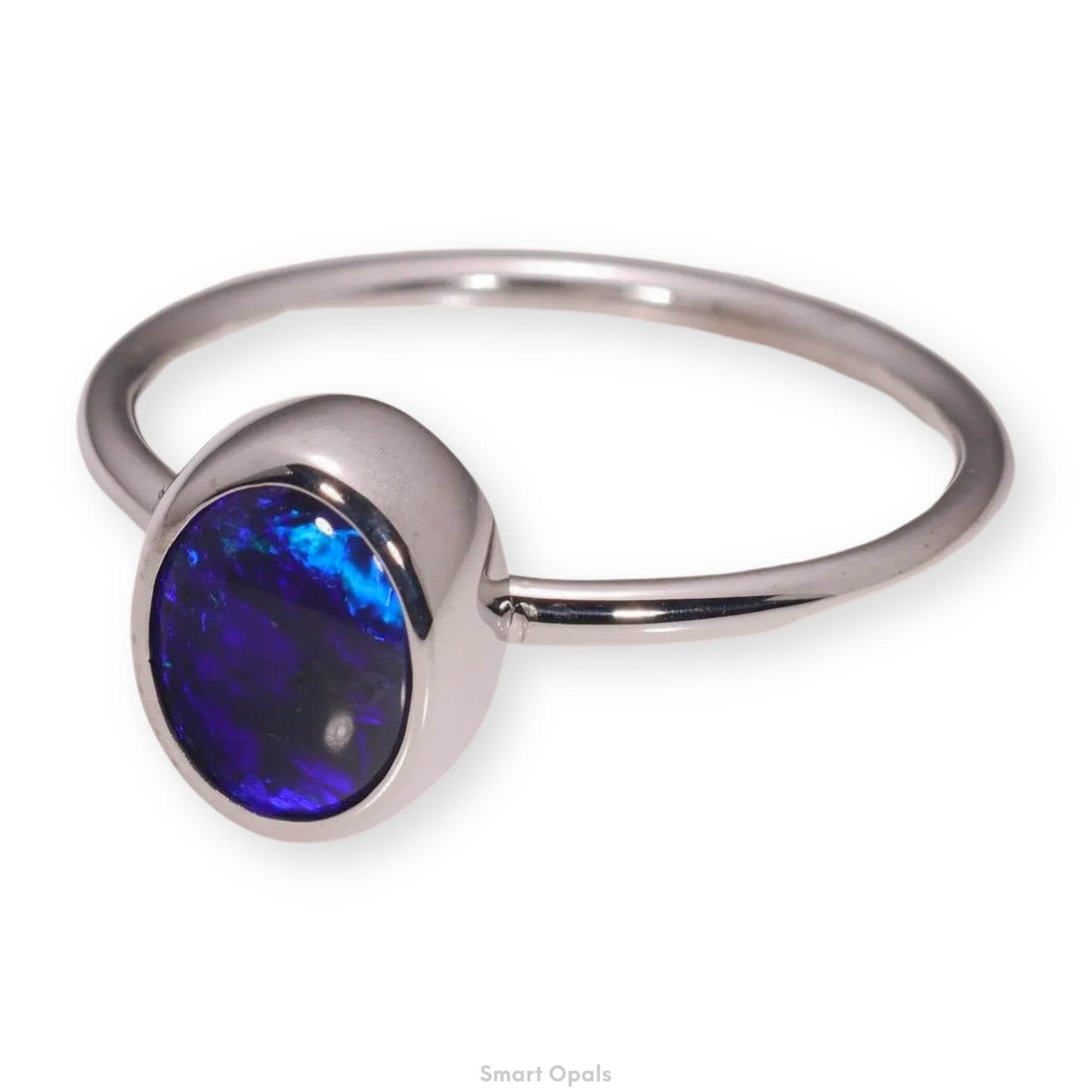Atoll Lightning Ridge Opal 14K White Gold Ring 27433