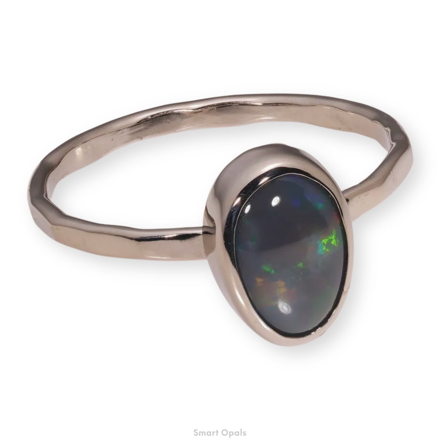Atoll Lightning Ridge Opal 14K White Gold Ring 28533
