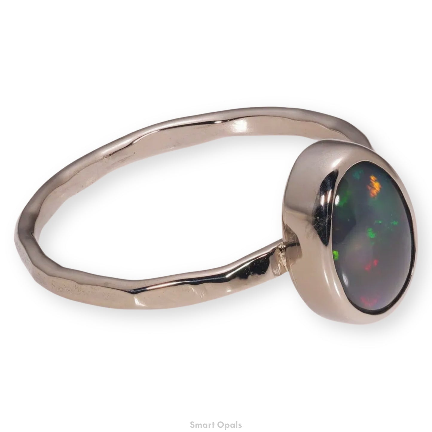 Atoll Lightning Ridge Opal 14K White Gold Ring 28533