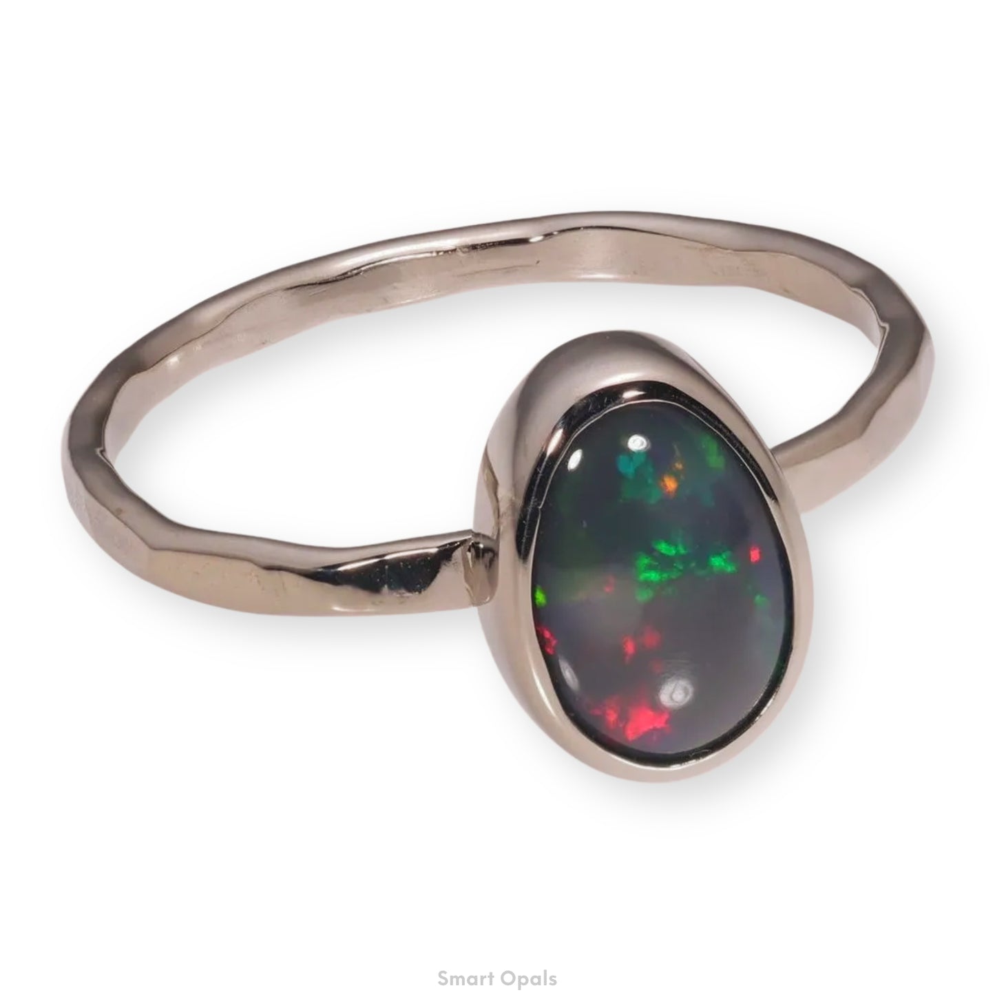Atoll Lightning Ridge Opal 14K White Gold Ring 28533