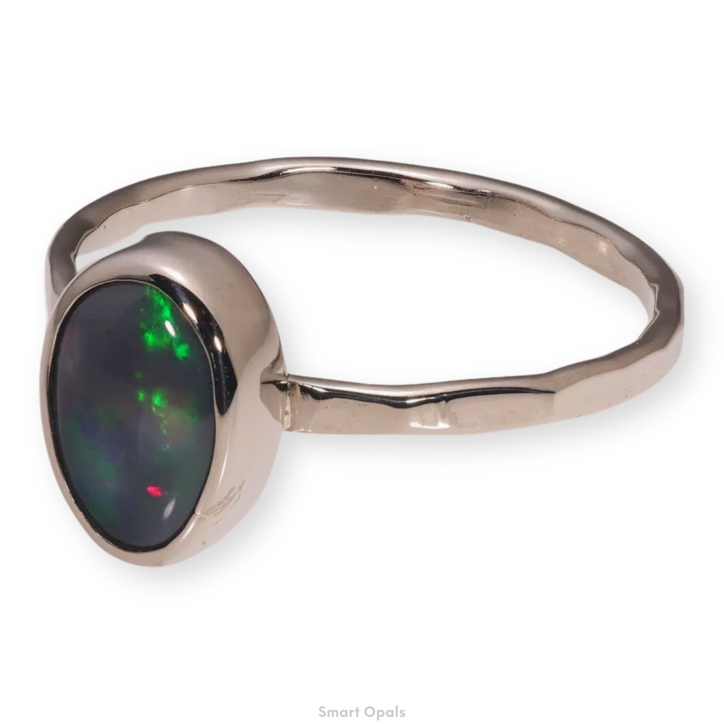 Atoll Lightning Ridge Opal 14K White Gold Ring 28533