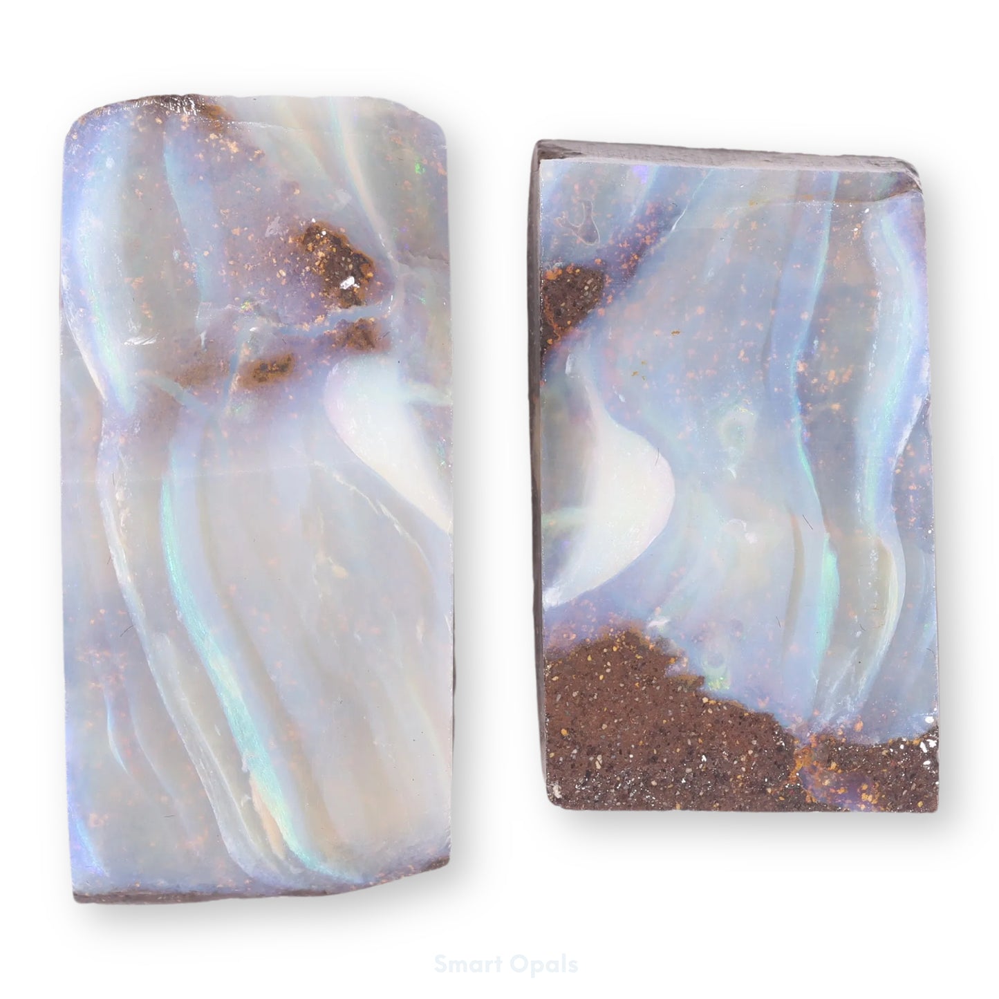 Boulder Opal Lapidary Rough Split Pair