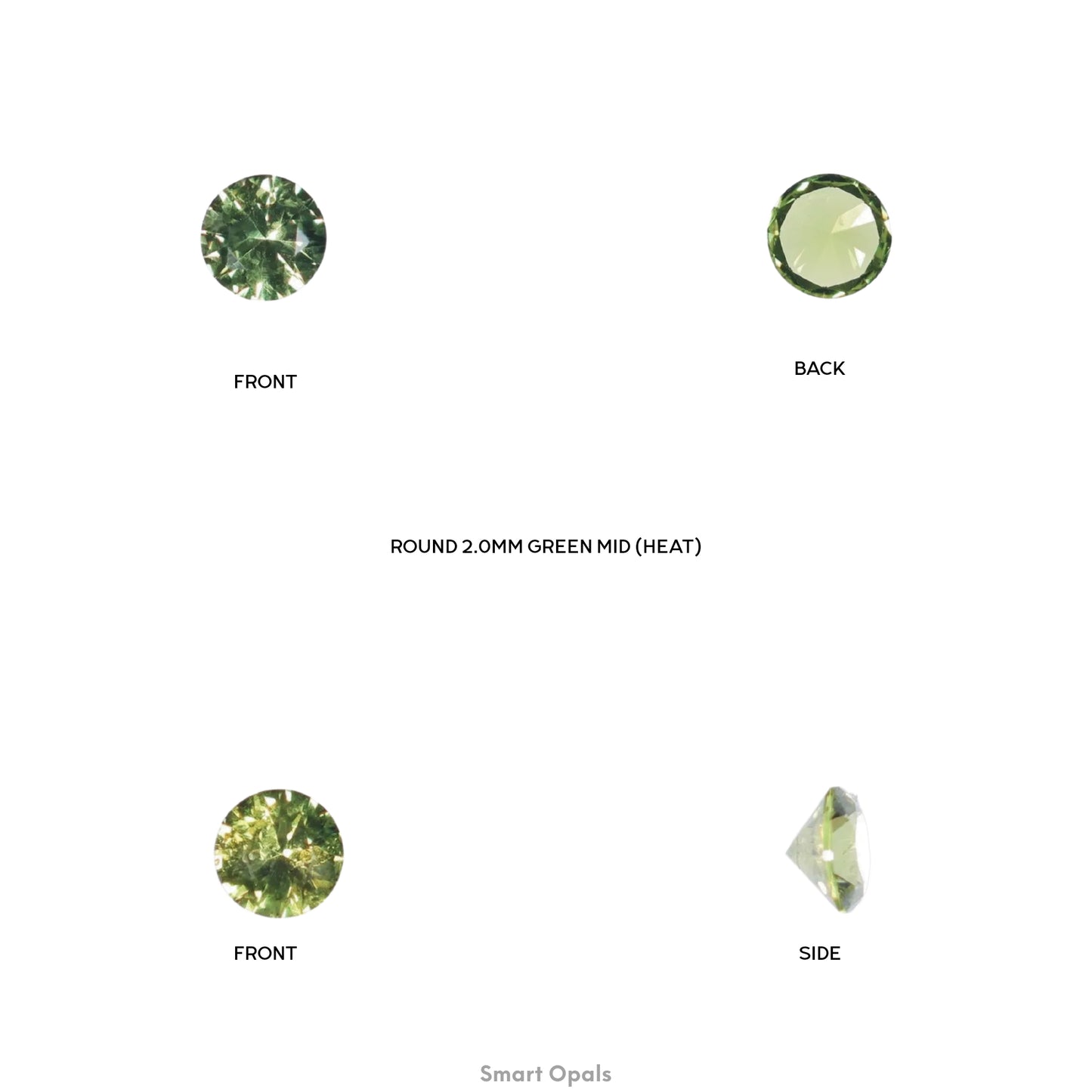 Australian Sapphire 2mm Round - Mid Green