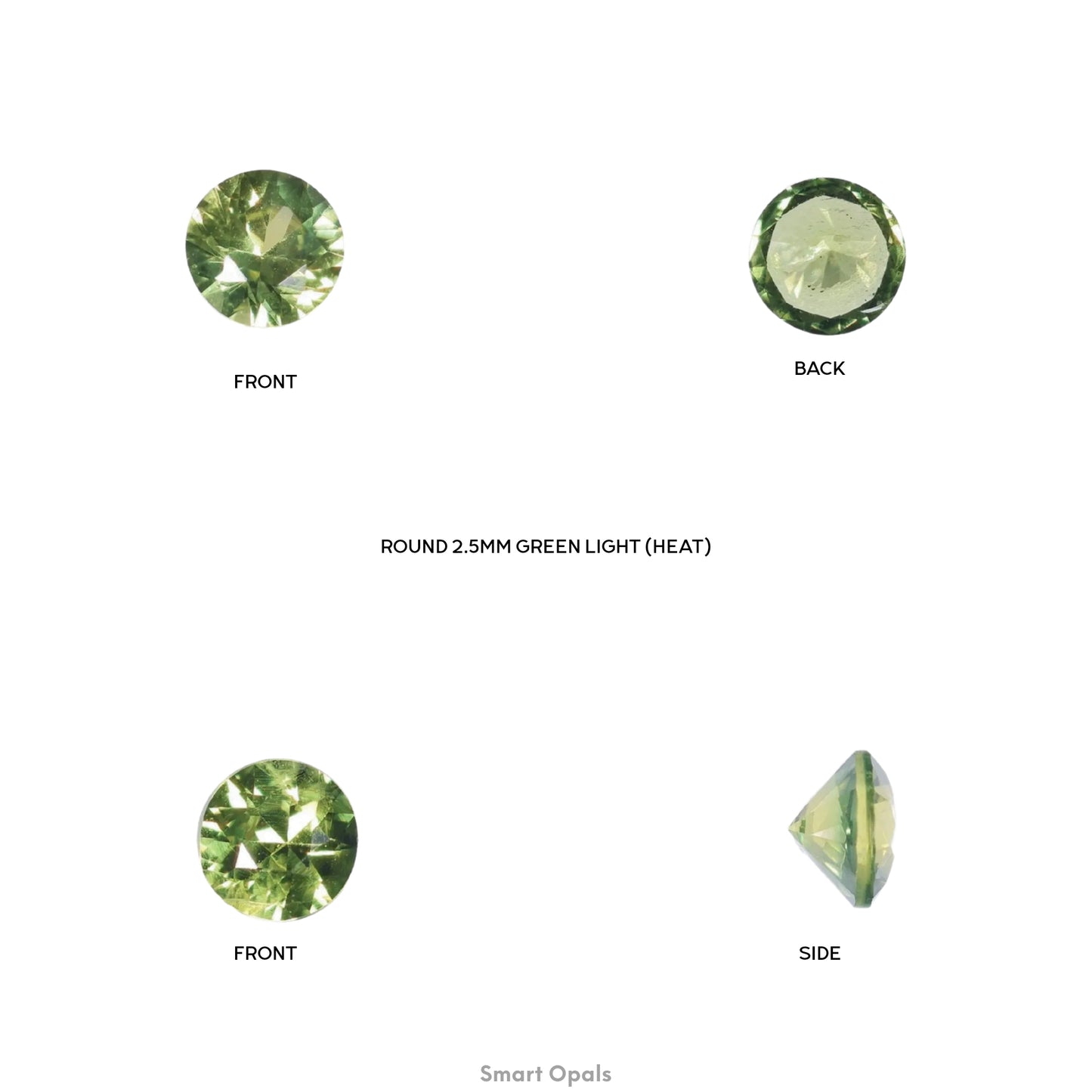 Australian Sapphire 2.5mm Round - Light Green