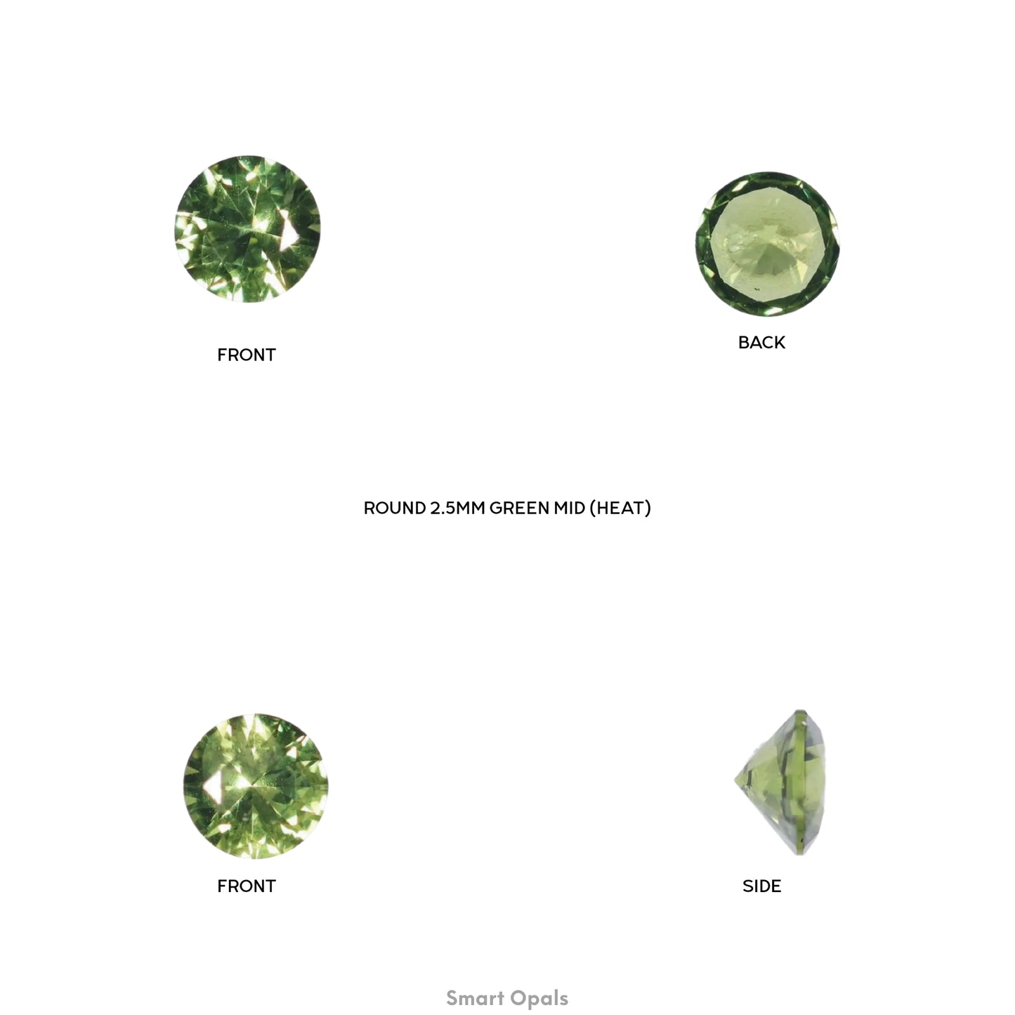 Australian Sapphire 2.5mm Round - Mid Green