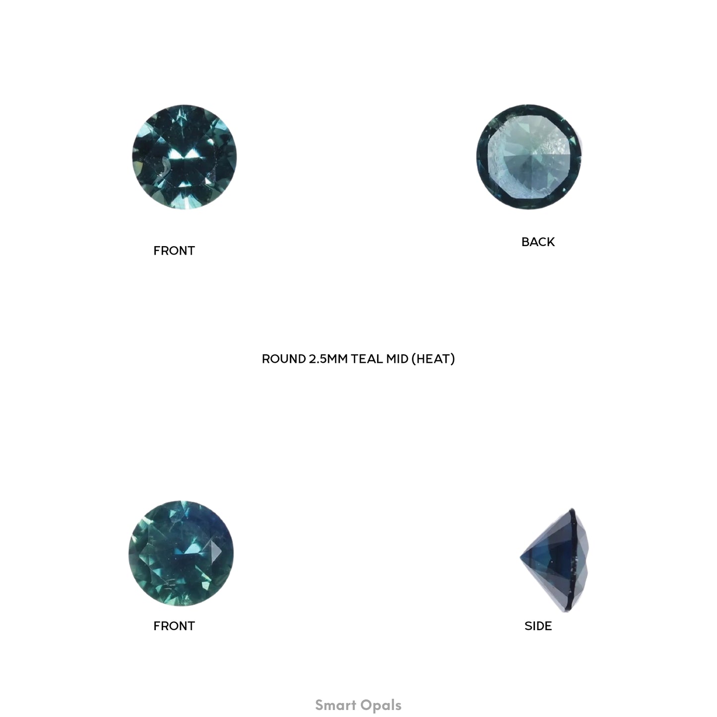 Australian Sapphire 2.5mm Round - Teal