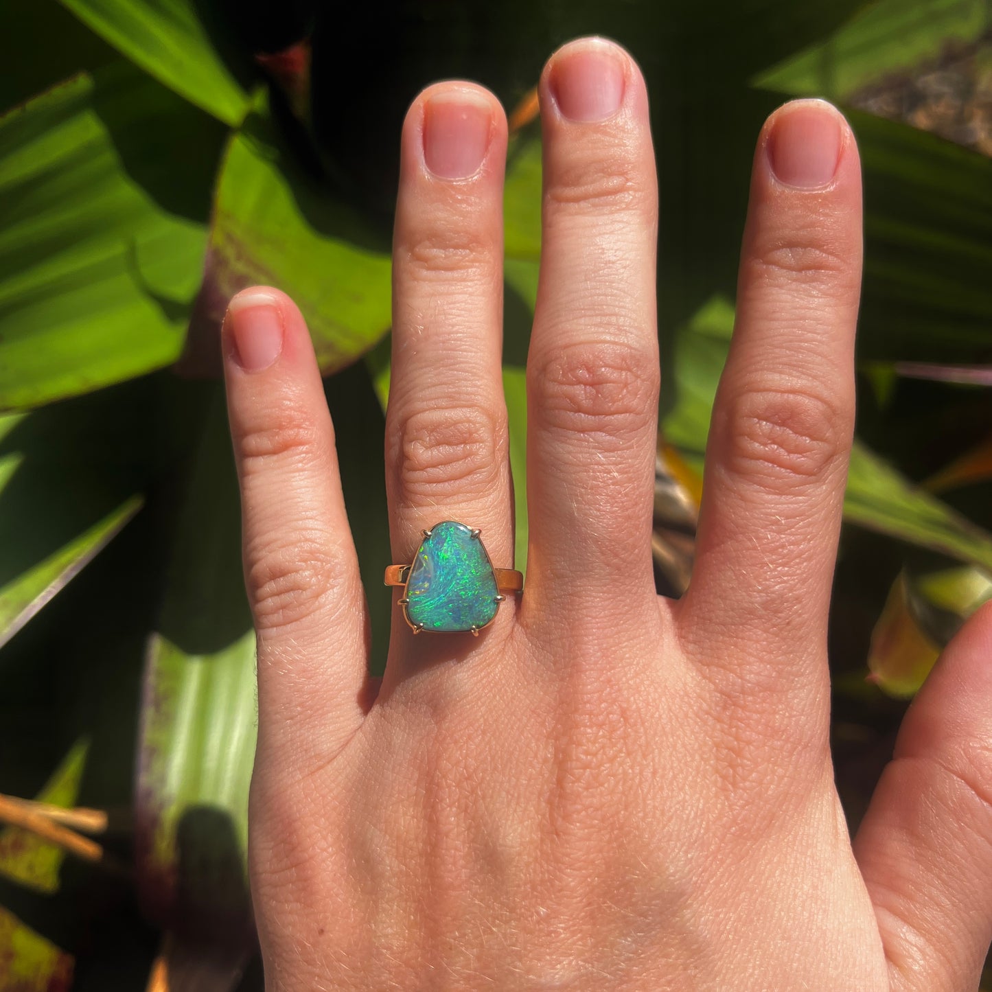 Atoll Boulder Opal 18K Gold Ring 23956
