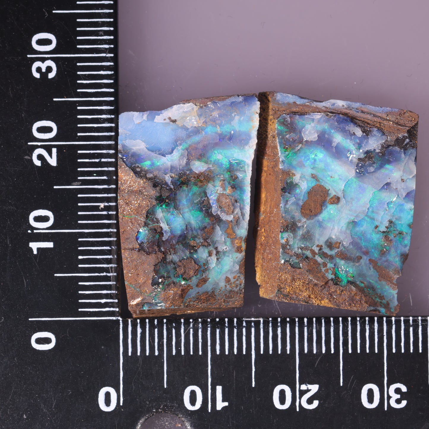 Boulder Opal Lapidary Rough Split Pair