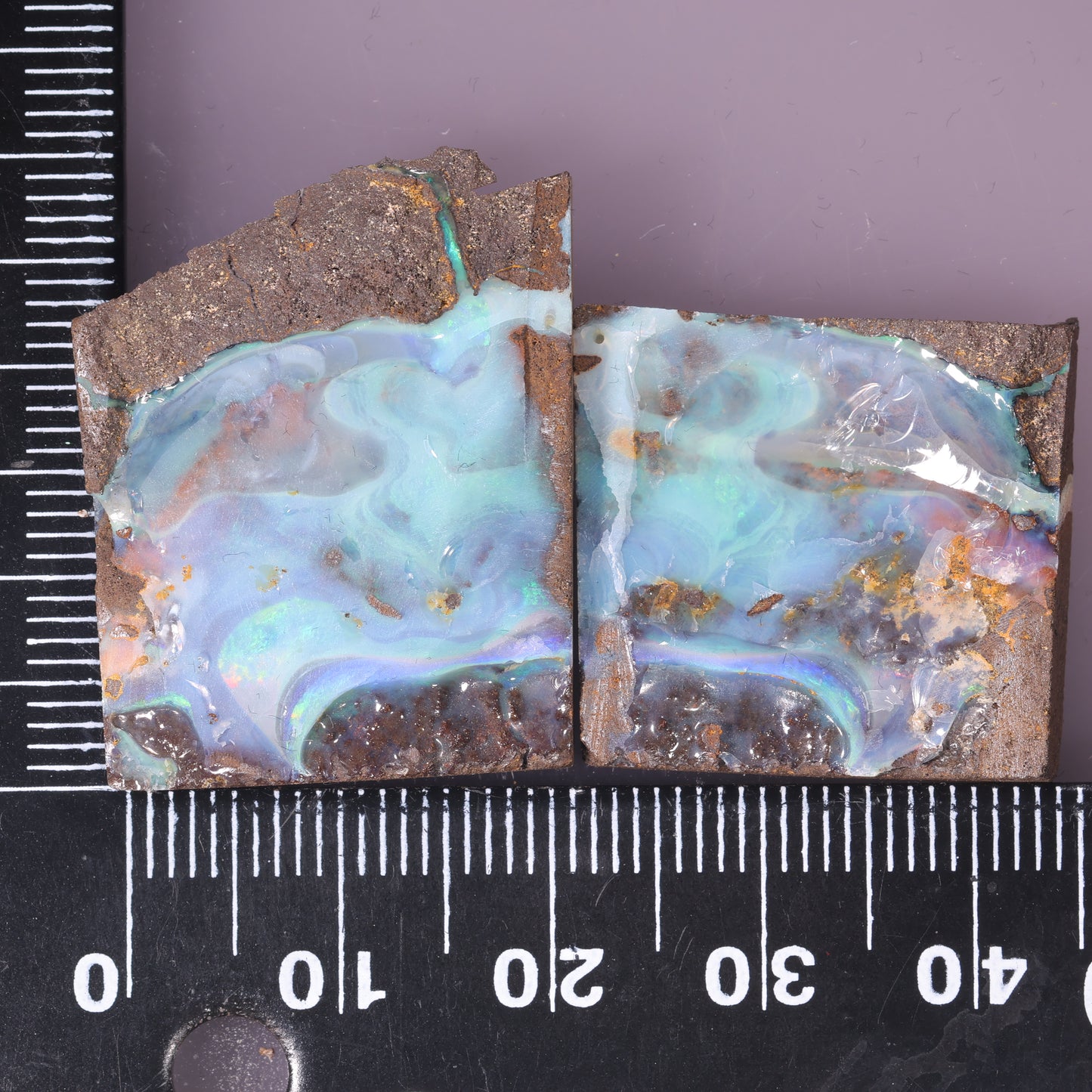 Boulder Opal Lapidary Rough Split Pair