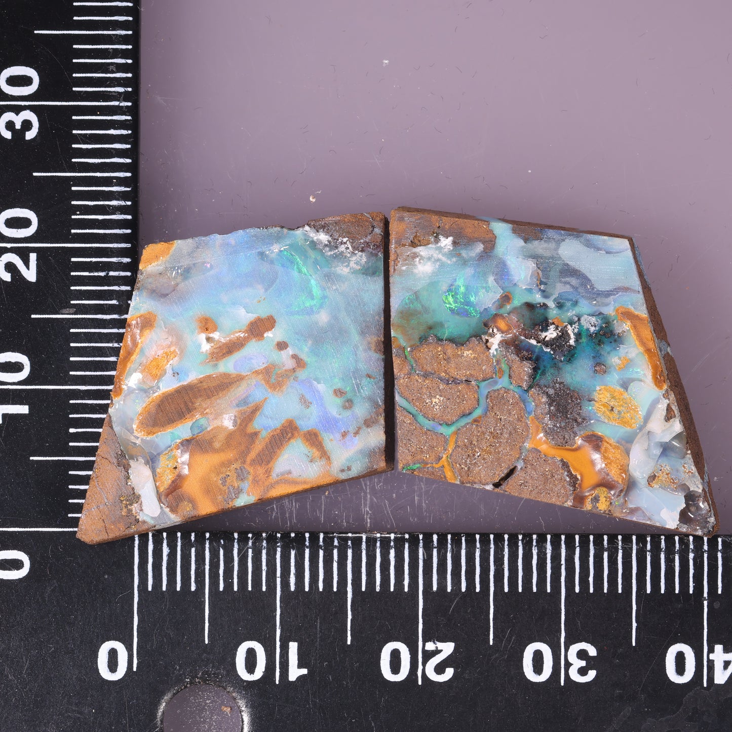 Boulder Opal Lapidary Rough Split Pair