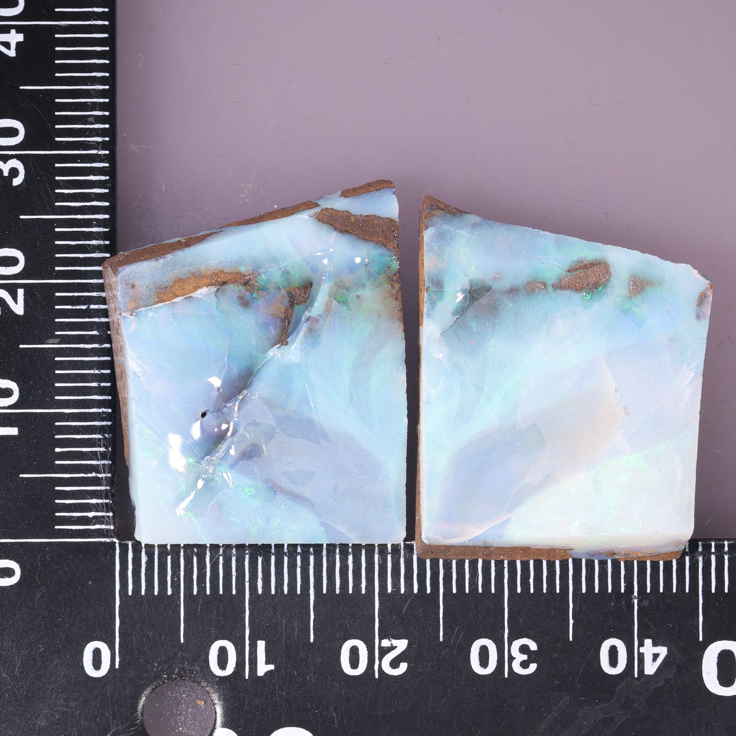 Boulder Opal Lapidary Rough Split Pair