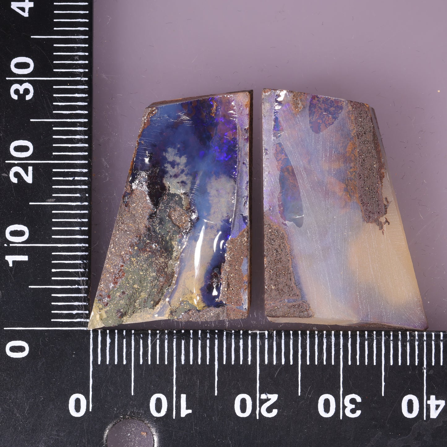 Boulder Opal Lapidary Rough Split Pair