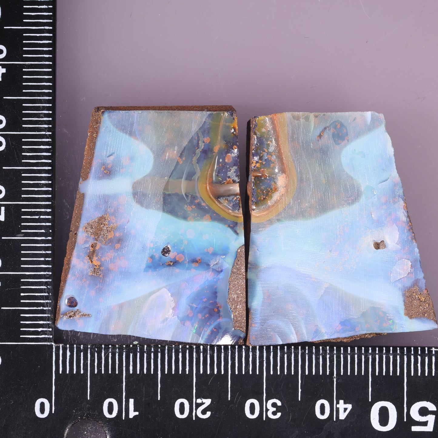 Boulder Opal Lapidary Rough Split Pair