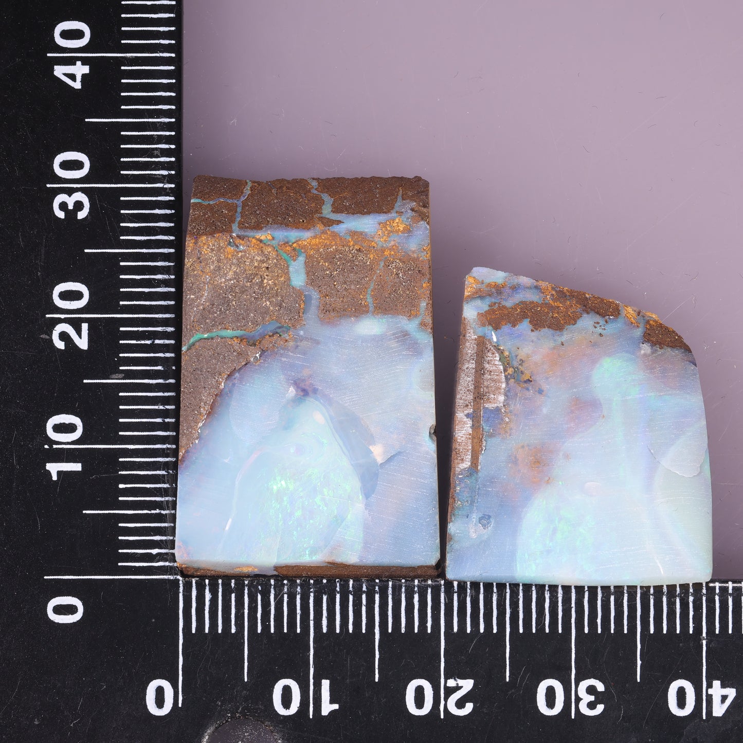 Boulder Opal Lapidary Rough Split Pair