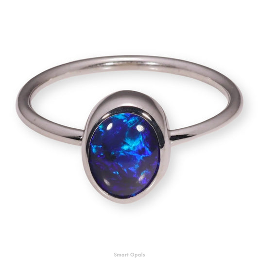 Atoll Lightning Ridge Opal 14K White Gold Ring 27433