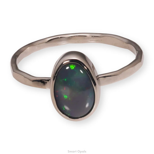 Atoll Lightning Ridge Opal 14K White Gold Ring 28533