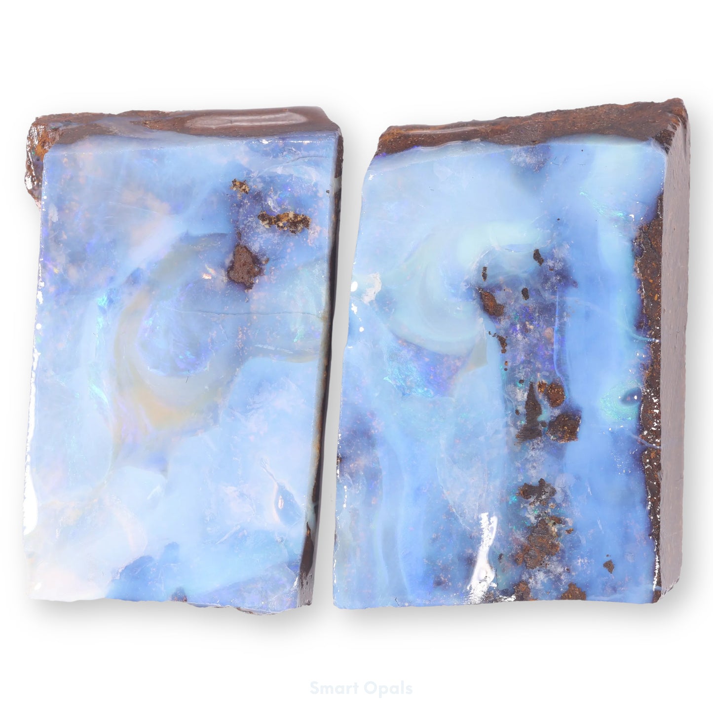 Boulder Opal Lapidary Rough Split Pair