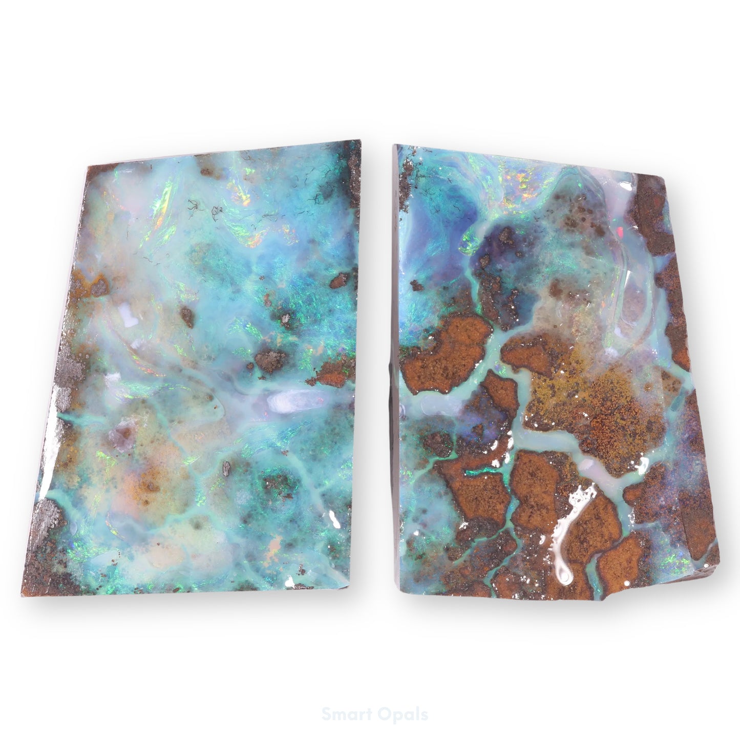 Boulder Opal Lapidary Rough Split Pair