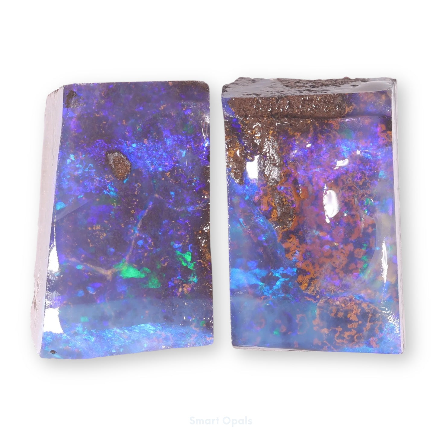 Boulder Opal Lapidary Rough Split Pair