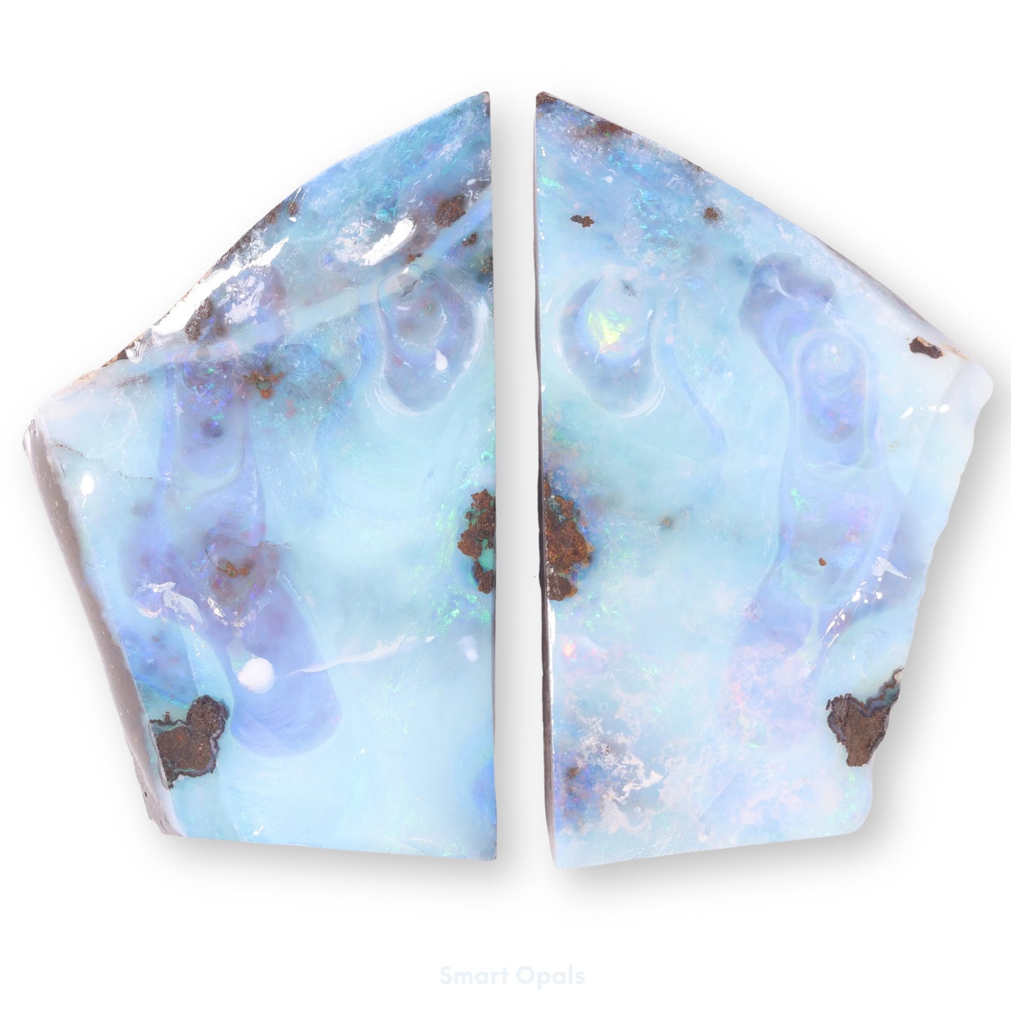 Boulder Opal Lapidary Rough Split Pair