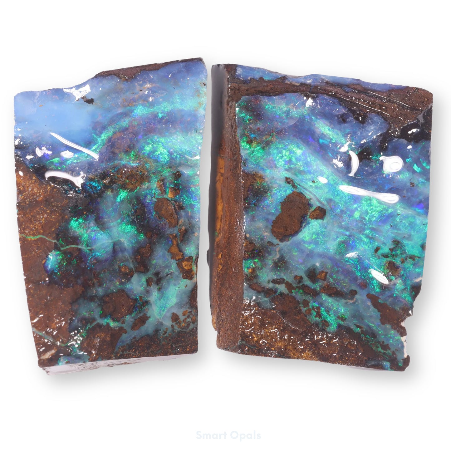 Boulder Opal Lapidary Rough Split Pair