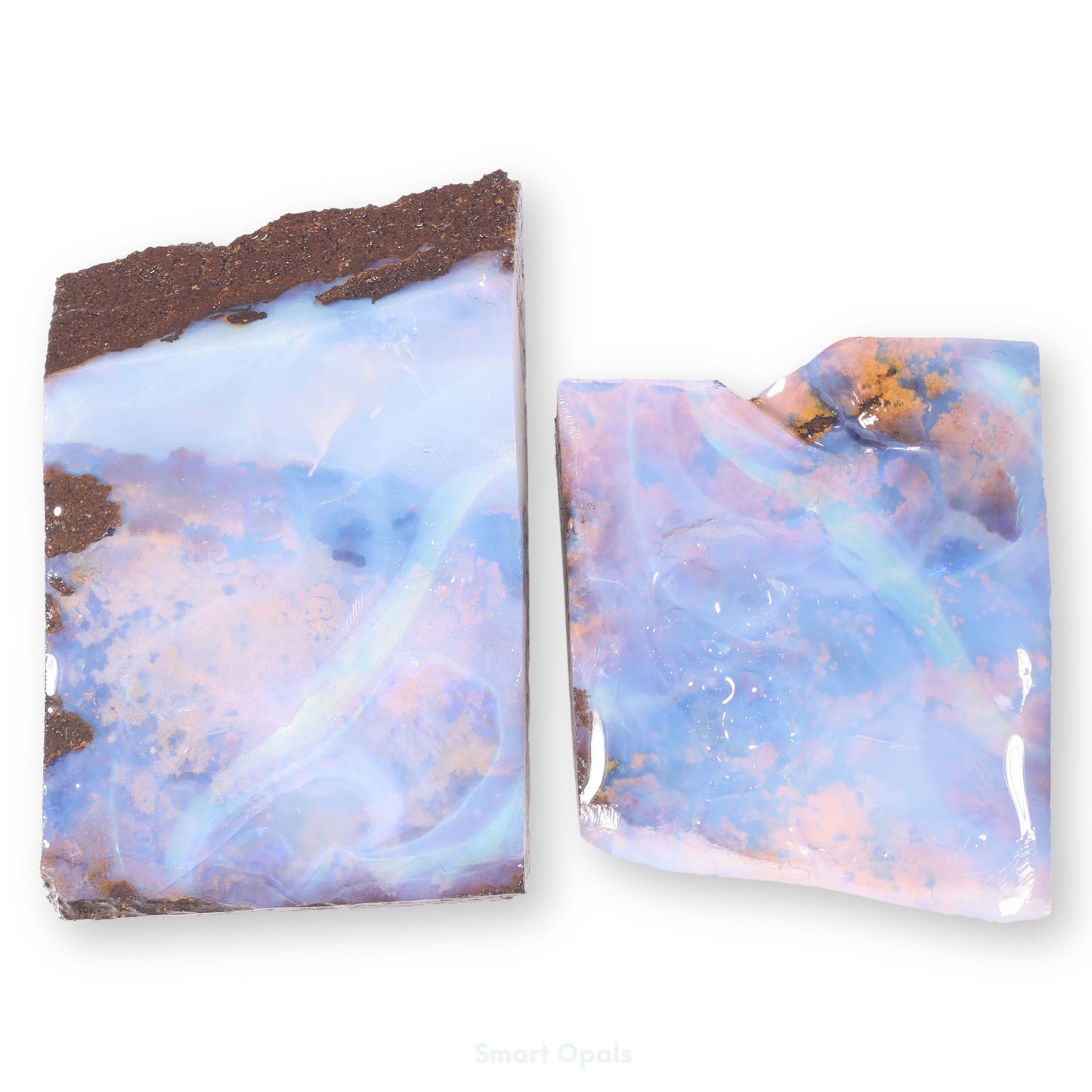 Boulder Opal Lapidary Rough Split Pair