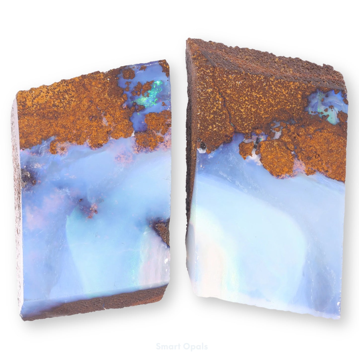 Boulder Opal Lapidary Rough Split Pair