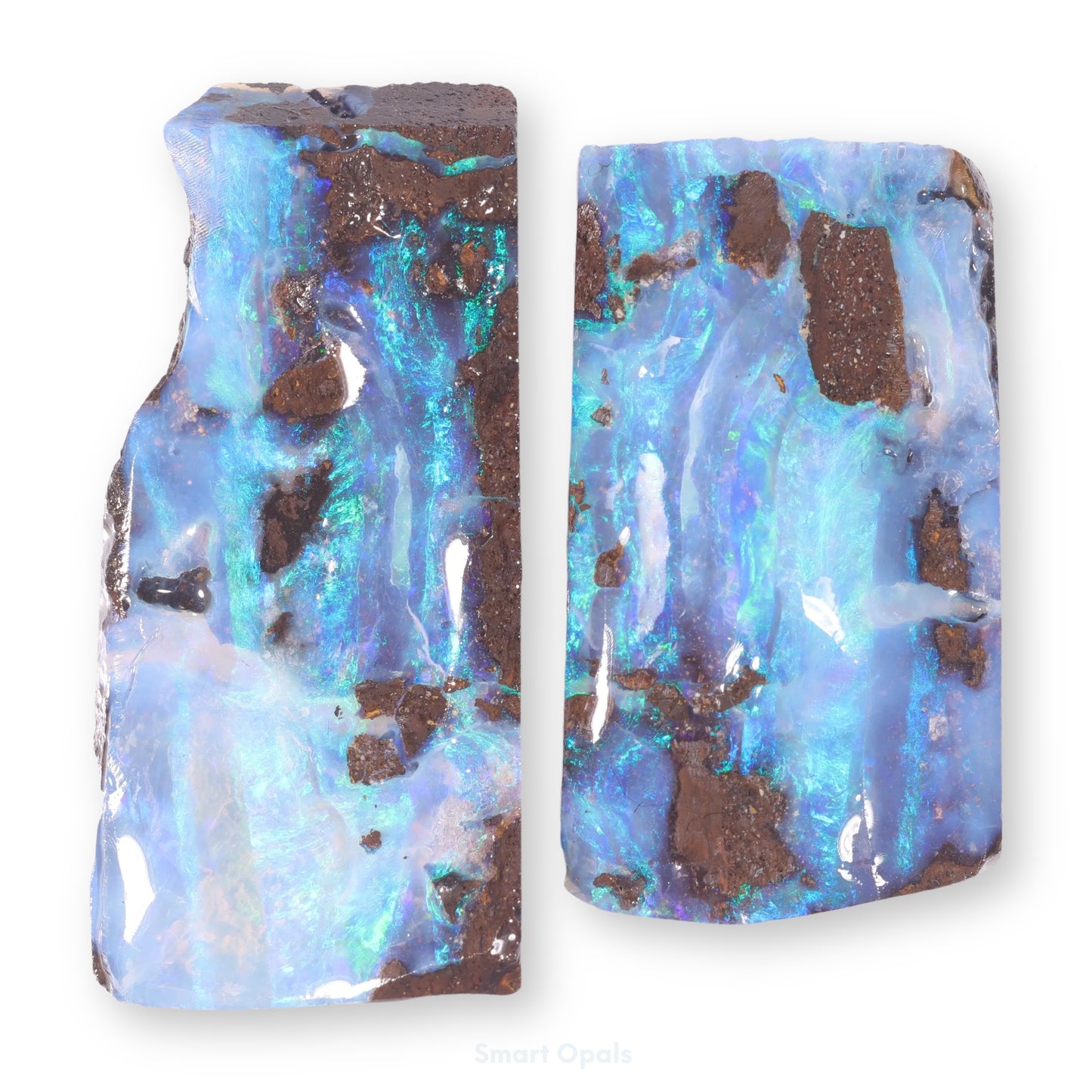 Boulder Opal Lapidary Rough Split Pair