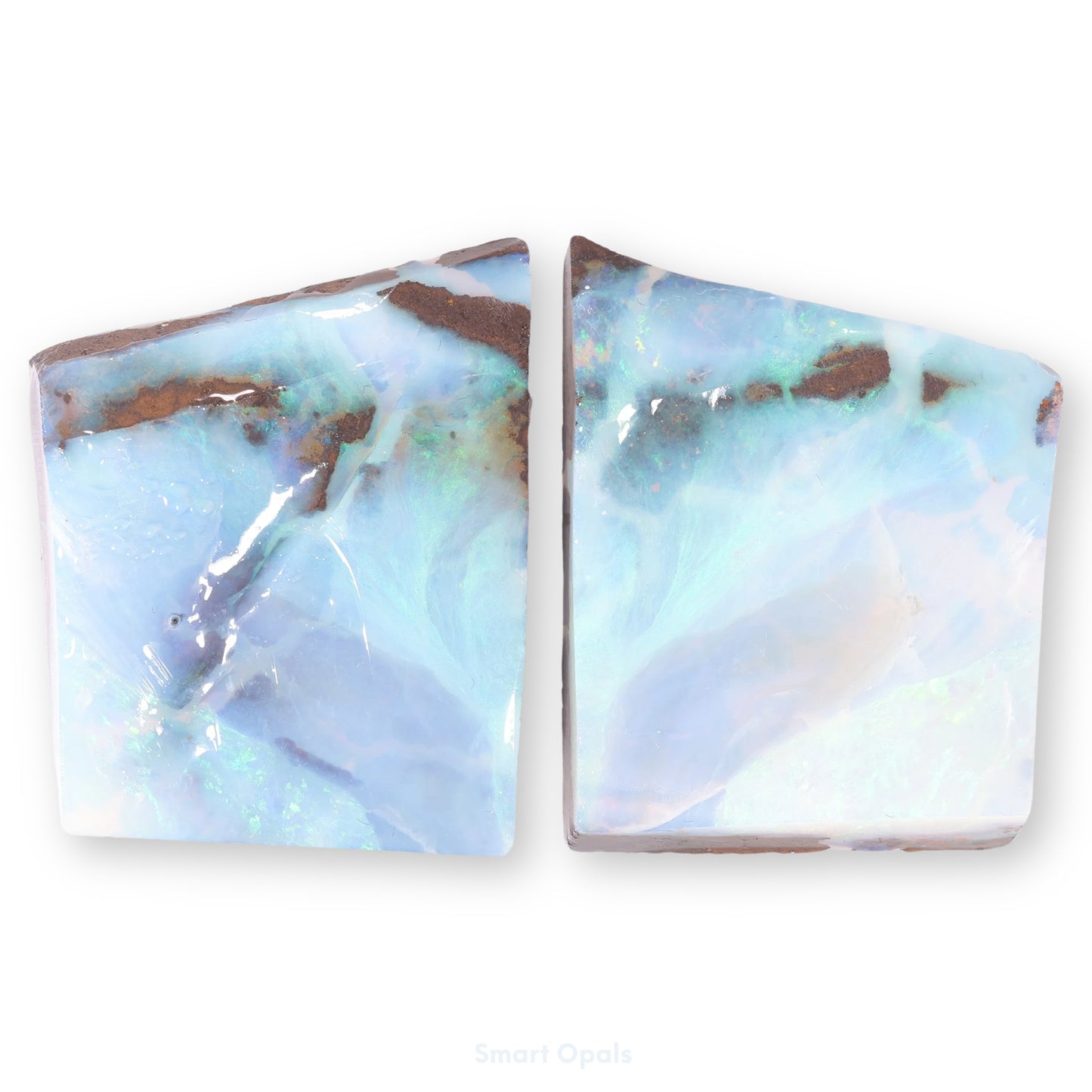 Boulder Opal Lapidary Rough Split Pair