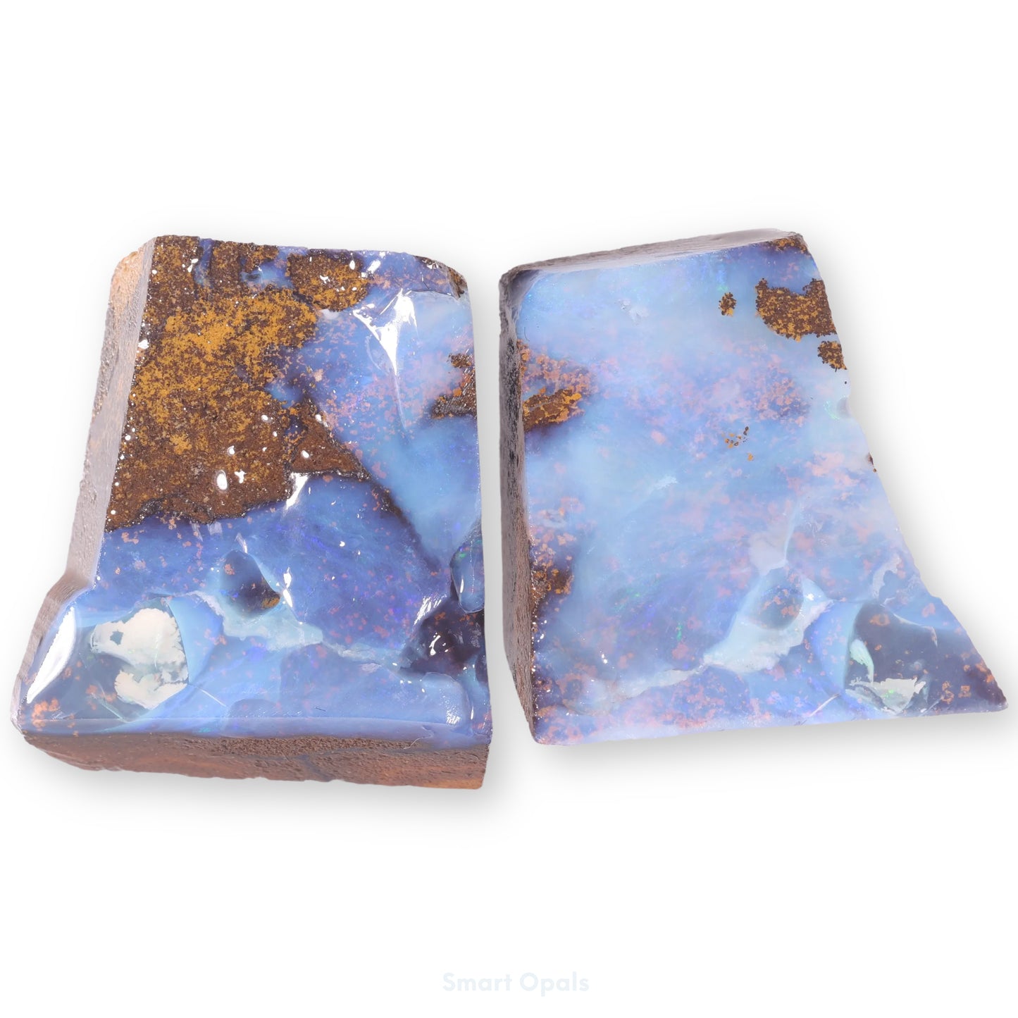 Boulder Opal Lapidary Rough Split Pair