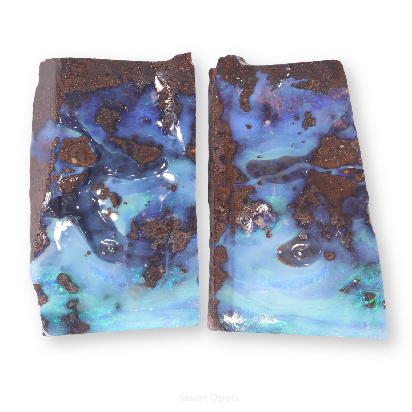 Boulder Opal Lapidary Rough Split Pair