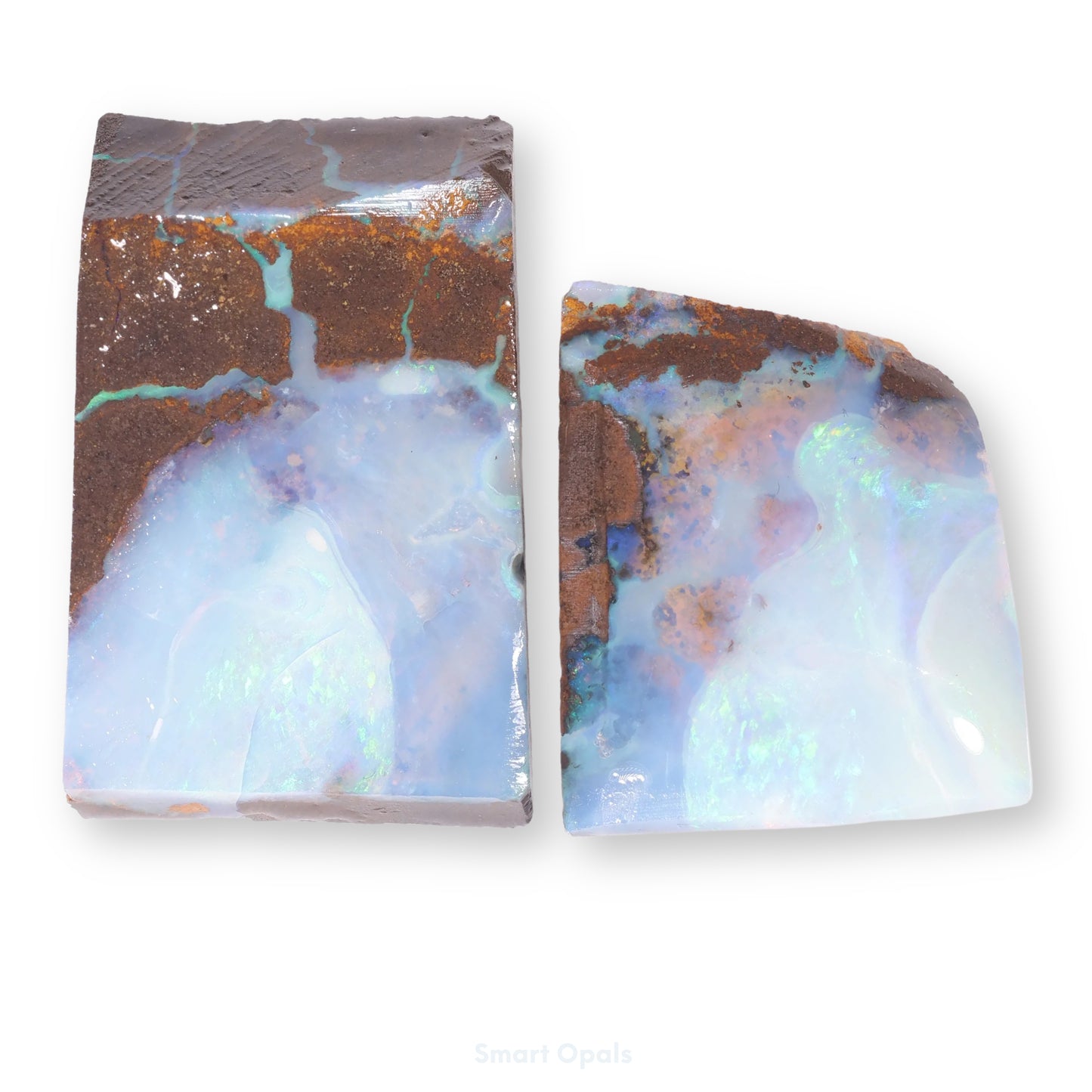 Boulder Opal Lapidary Rough Split Pair