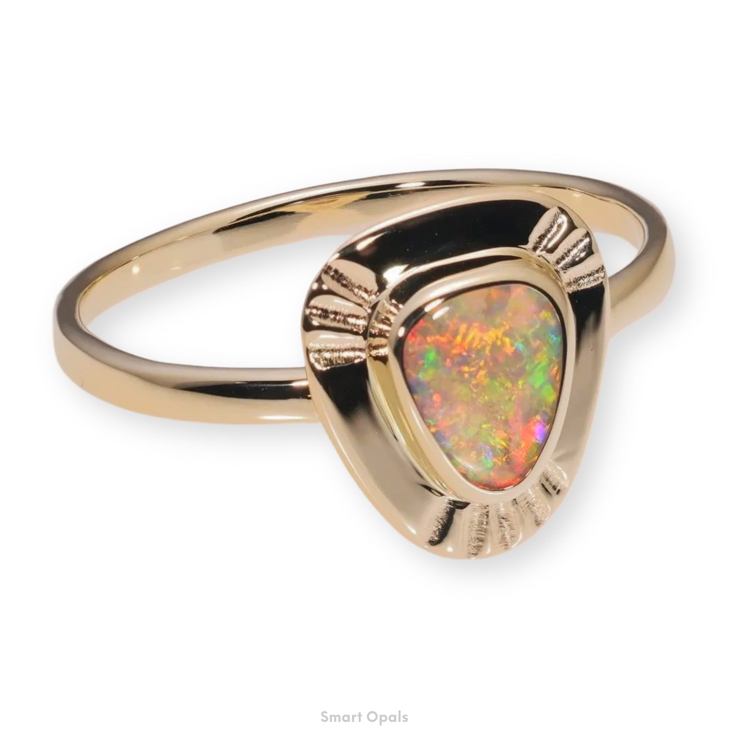 Atoll Lightning Ridge Opal 14K Gold Ring 30134