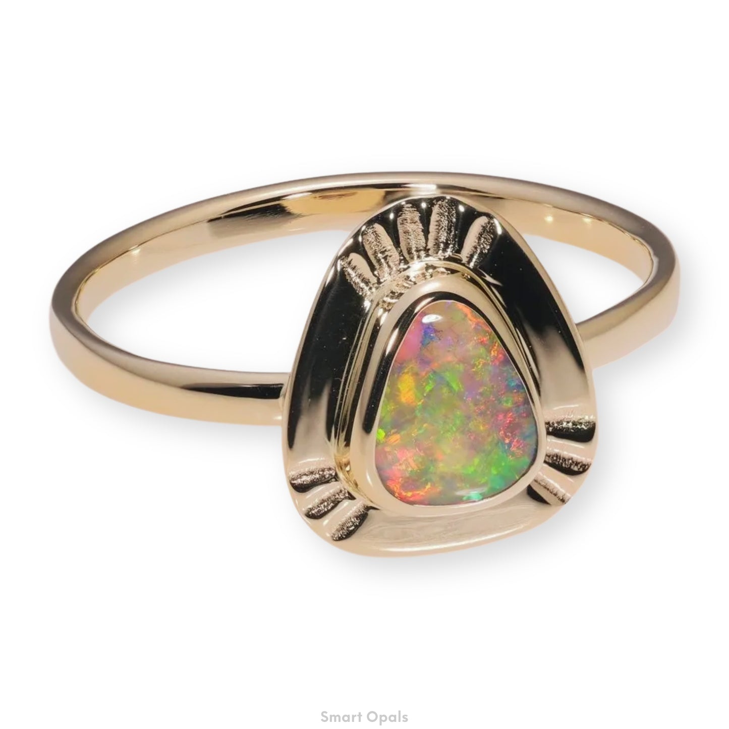 Atoll Lightning Ridge Opal 14K Gold Ring 30134