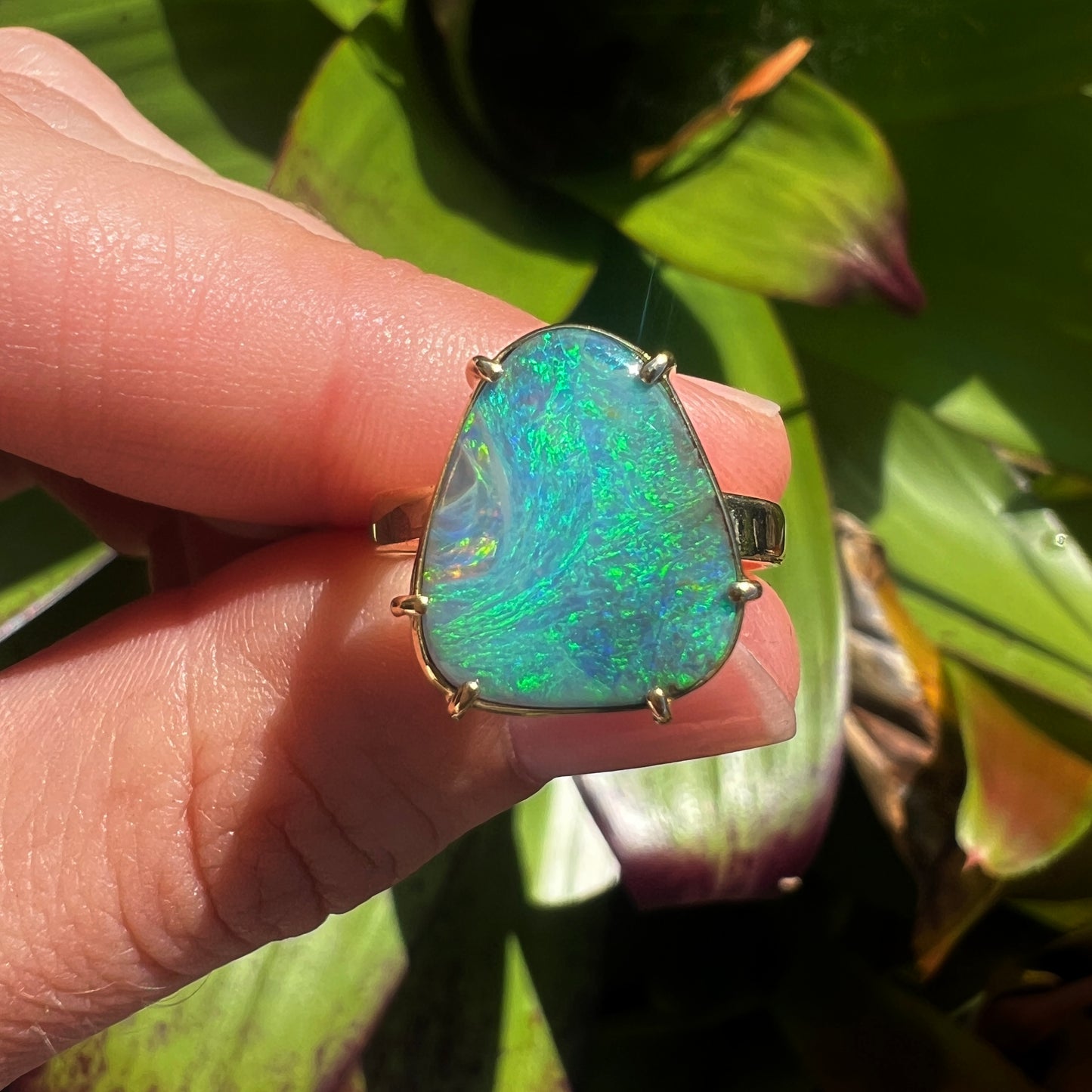Atoll Boulder Opal 18K Gold Ring 23956