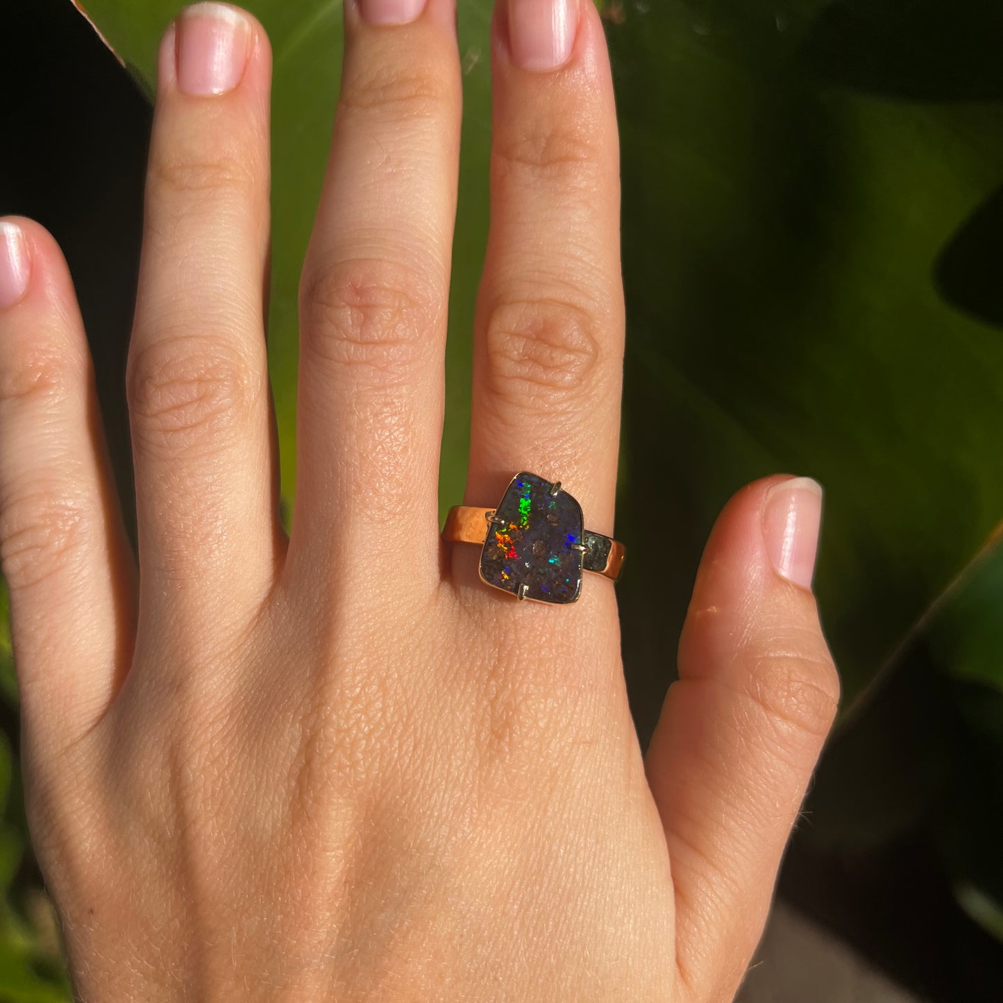 Atoll Boulder Opal 18K Gold Ring 21048