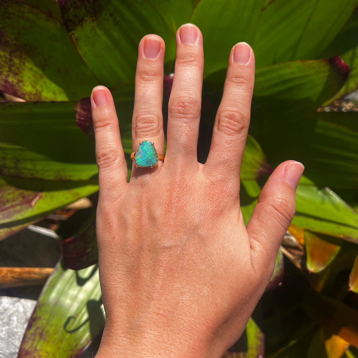 Atoll Boulder Opal 18K Gold Ring 23956