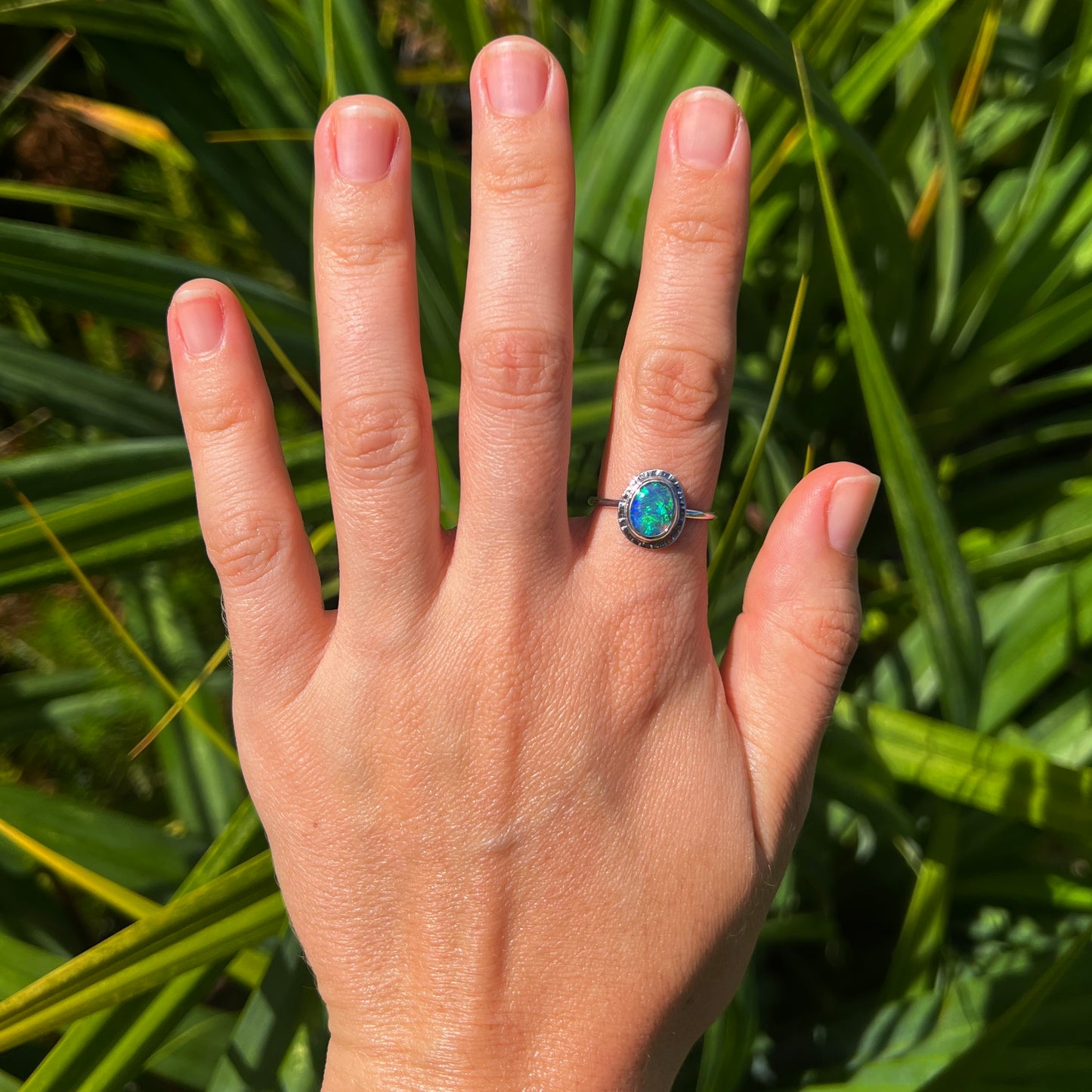 Atoll Lightning Ridge Opal 14K White Gold Ring 26742