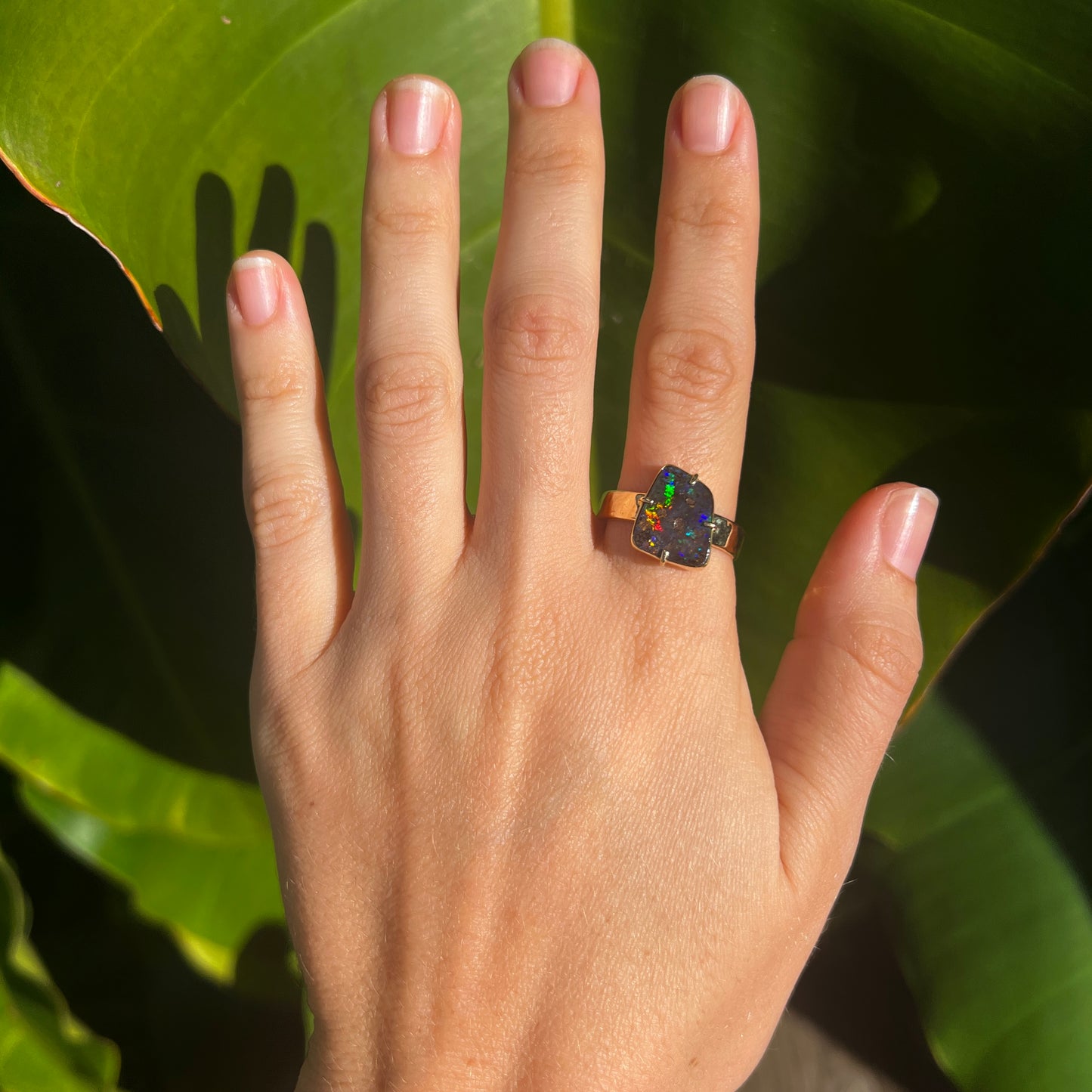 Atoll Boulder Opal 18K Gold Ring 21048