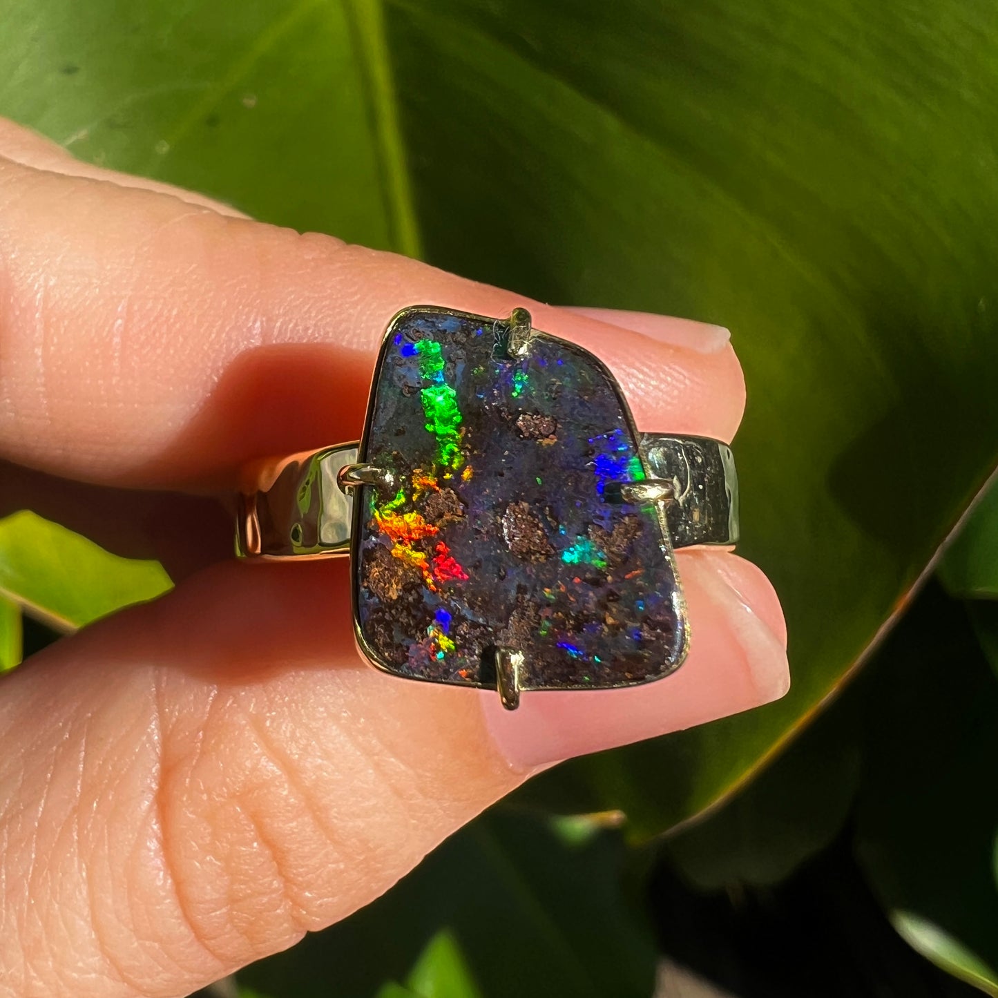 Atoll Boulder Opal 18K Gold Ring 21048